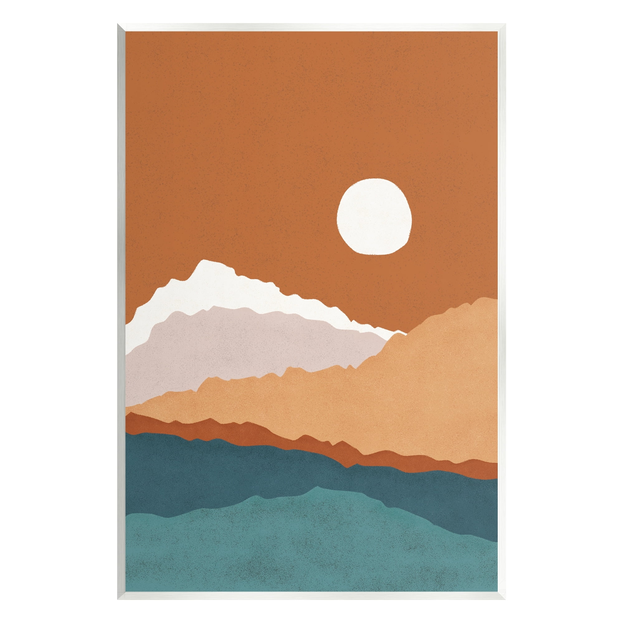 Stupell Industries Abstract Mountain Peaks Round Moon Nature Scene Graphic Art Unframed Art Print Wall Art, Design by JJ Design House LLC