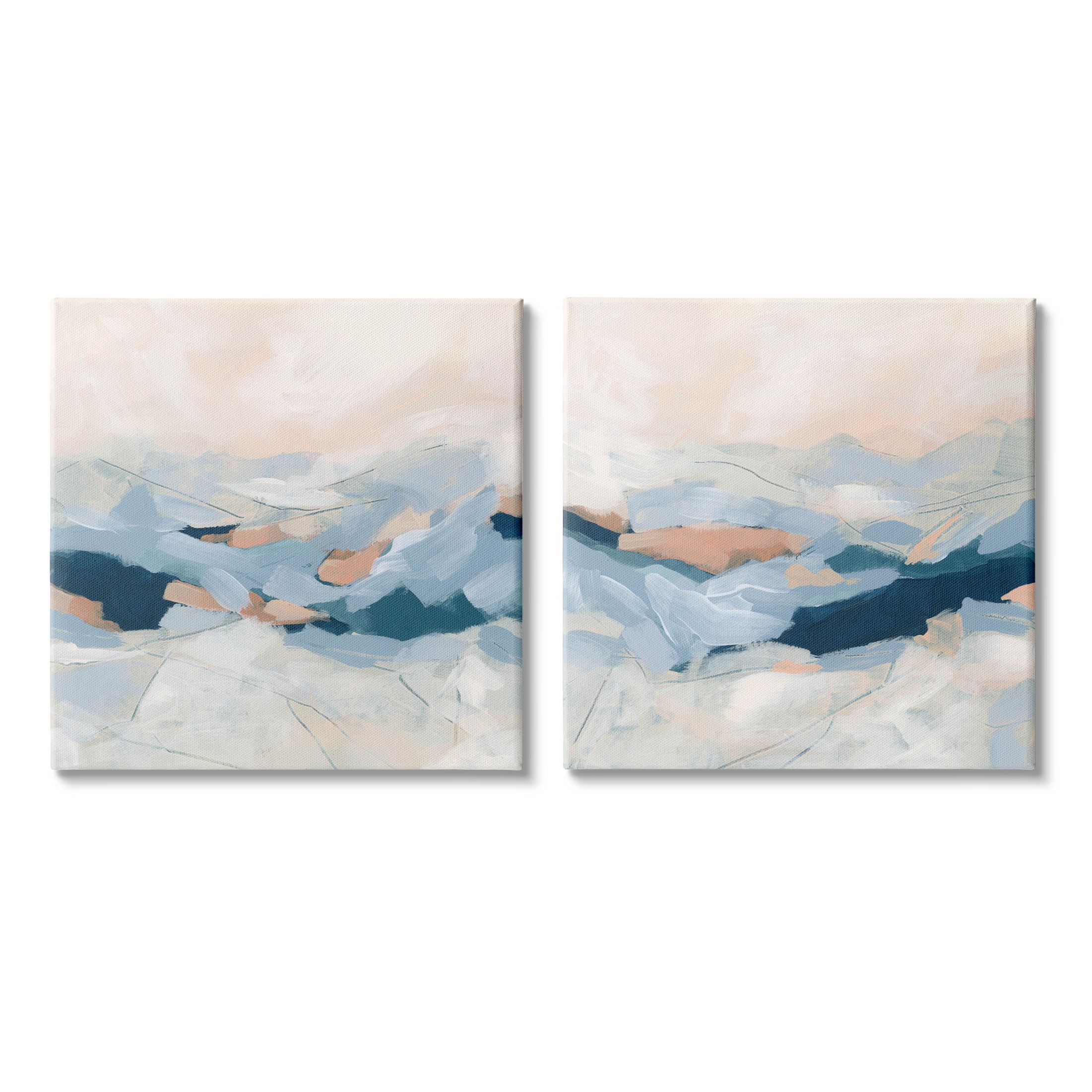 Stupell Industries Abstract Mountain Peaks Scenery Painting Gallery Wrapped Canvas Print Wall Art, Set of 2, Design by June Erica Vess