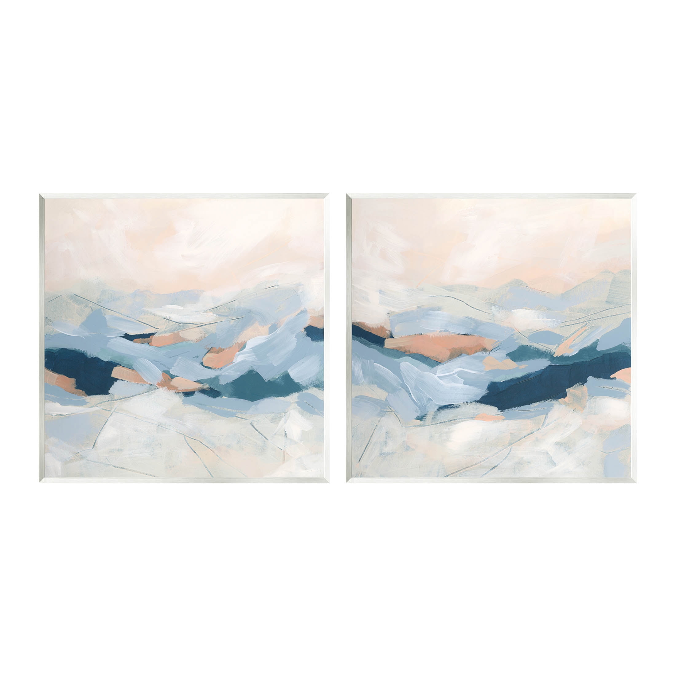 Stupell Industries Abstract Mountain Peaks Scenery Painting Unframed Art Print Wall Art, Set of 2, Design by June Erica Vess