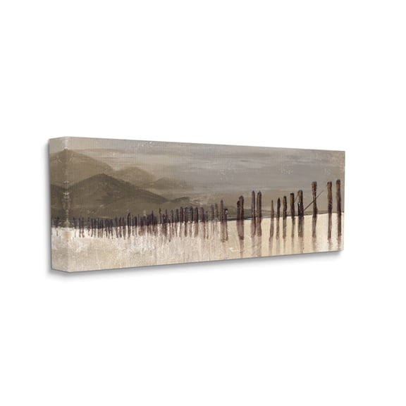 Stupell Industries Abstract Mountain Range Wooden Pillars Monochromatic Brown, 10 x 24, Designed by Patricia Pinto
