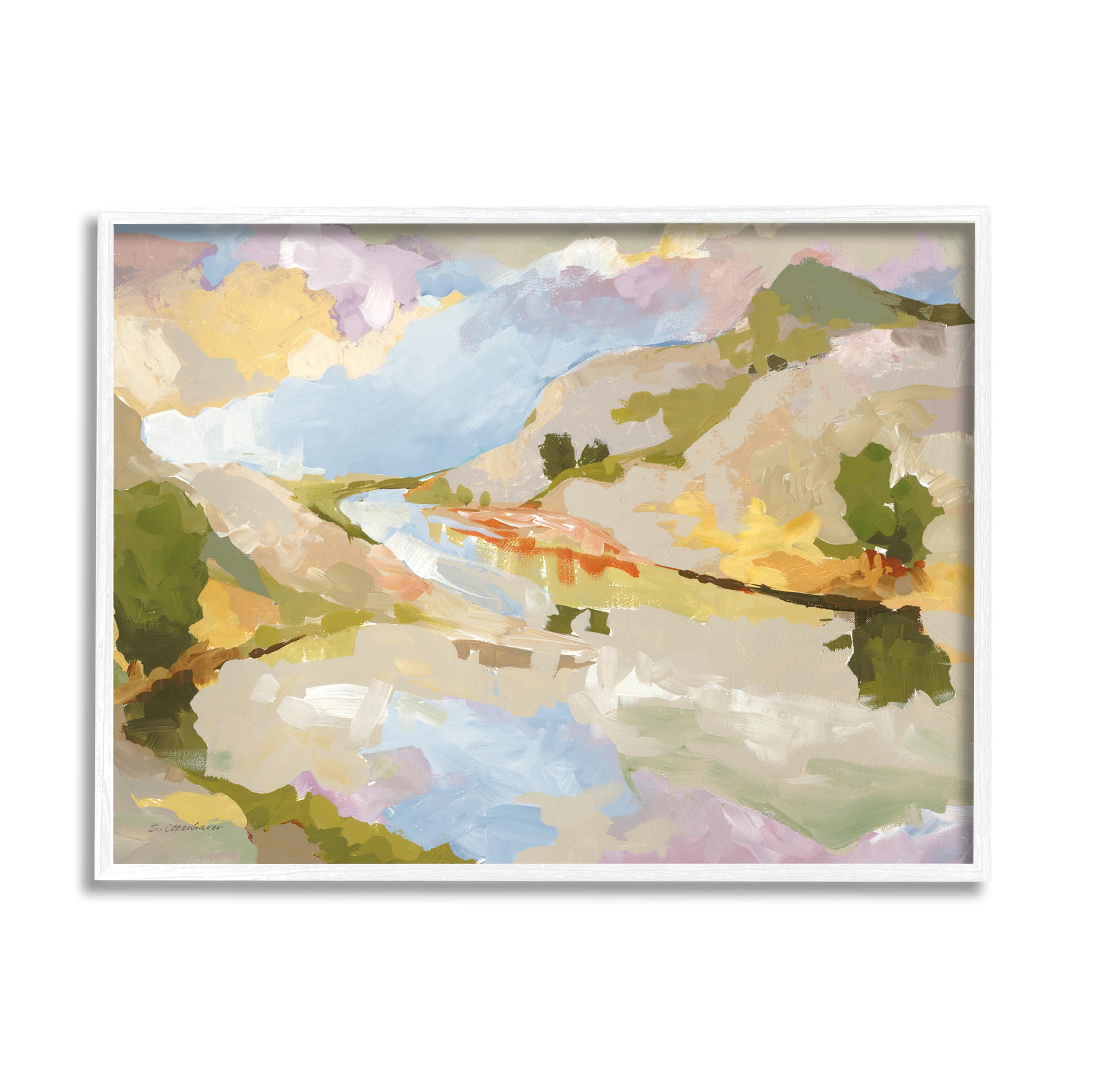 Stupell Industries Abstract Mountain Reflection Painting Painting White Framed Art Print Wall Art, Design by Trevor Copenhaver