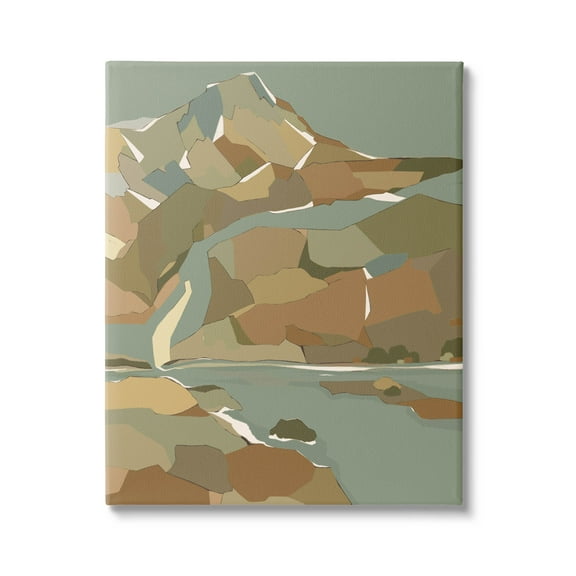 Stupell Industries Abstract Mountain River Blocked Neutrals Graphic Art Gallery Wrapped Canvas Print Wall Art, Design by Nikita Jariwala