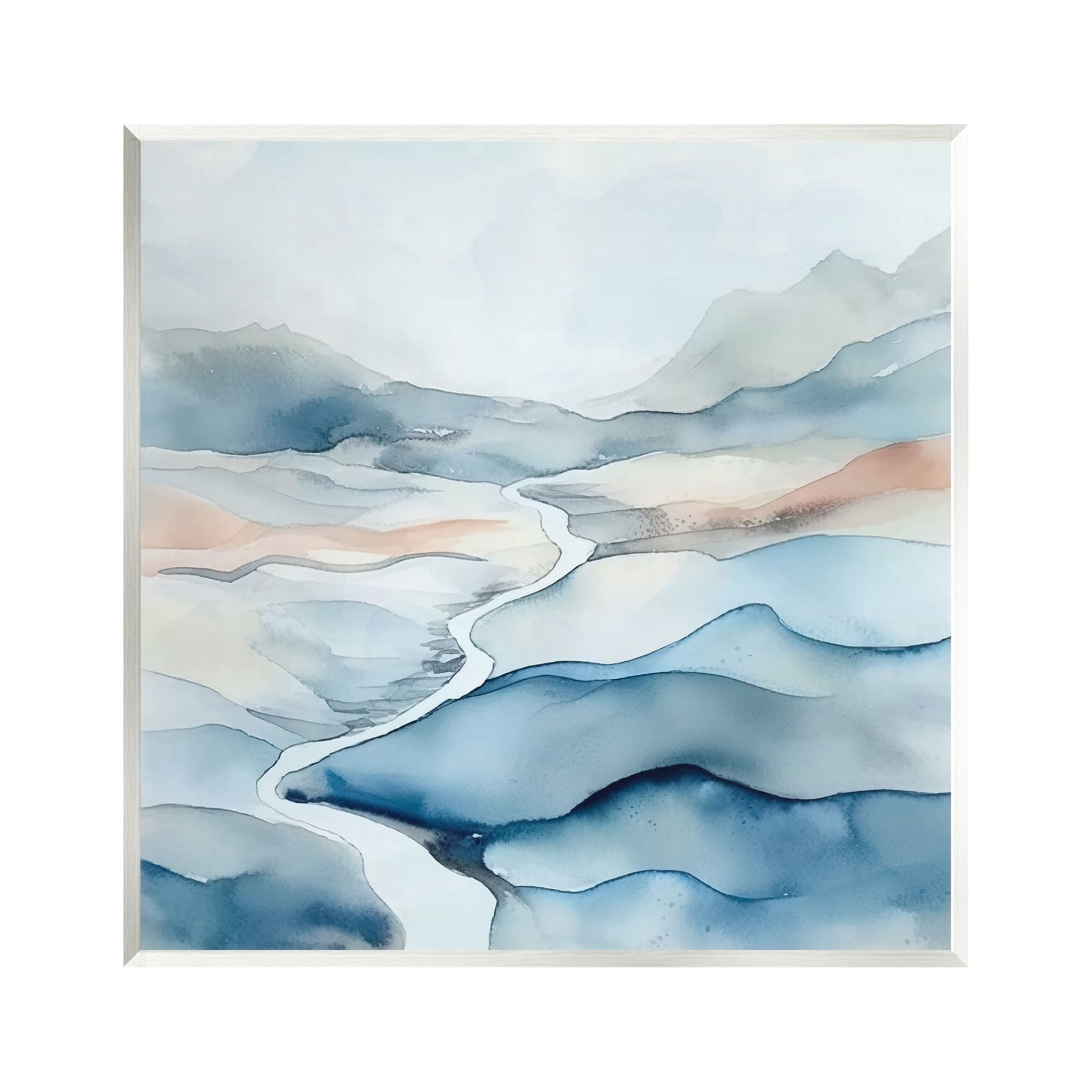 Stupell Industries Abstract Mountain Stream Landscape Painting Unframed Art Print Wall Art, 12 x 12