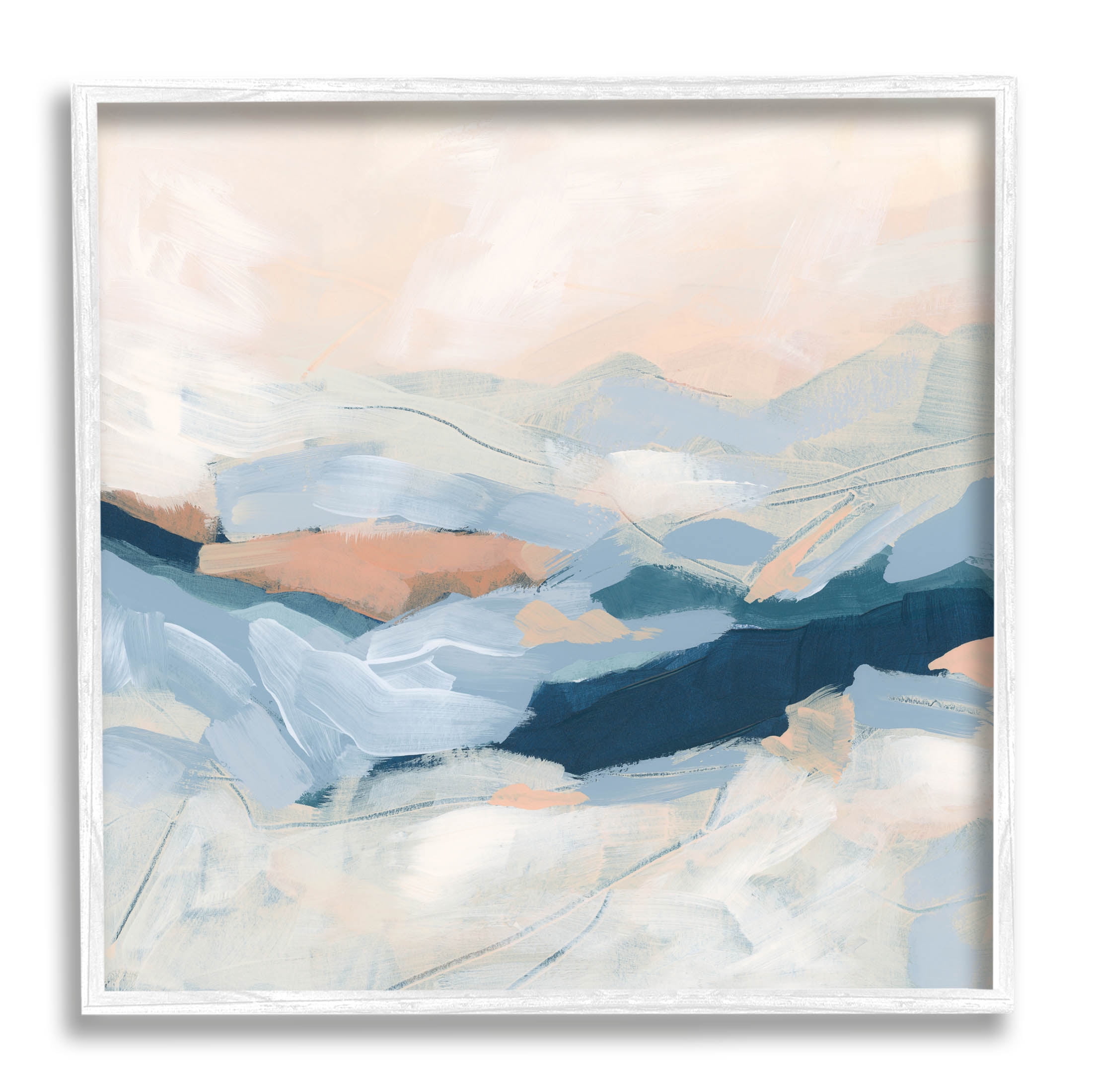 Stupell Industries Abstract Mountain Sunset Scene Painting White Framed Art Print Wall Art, Design by June Erica Vess