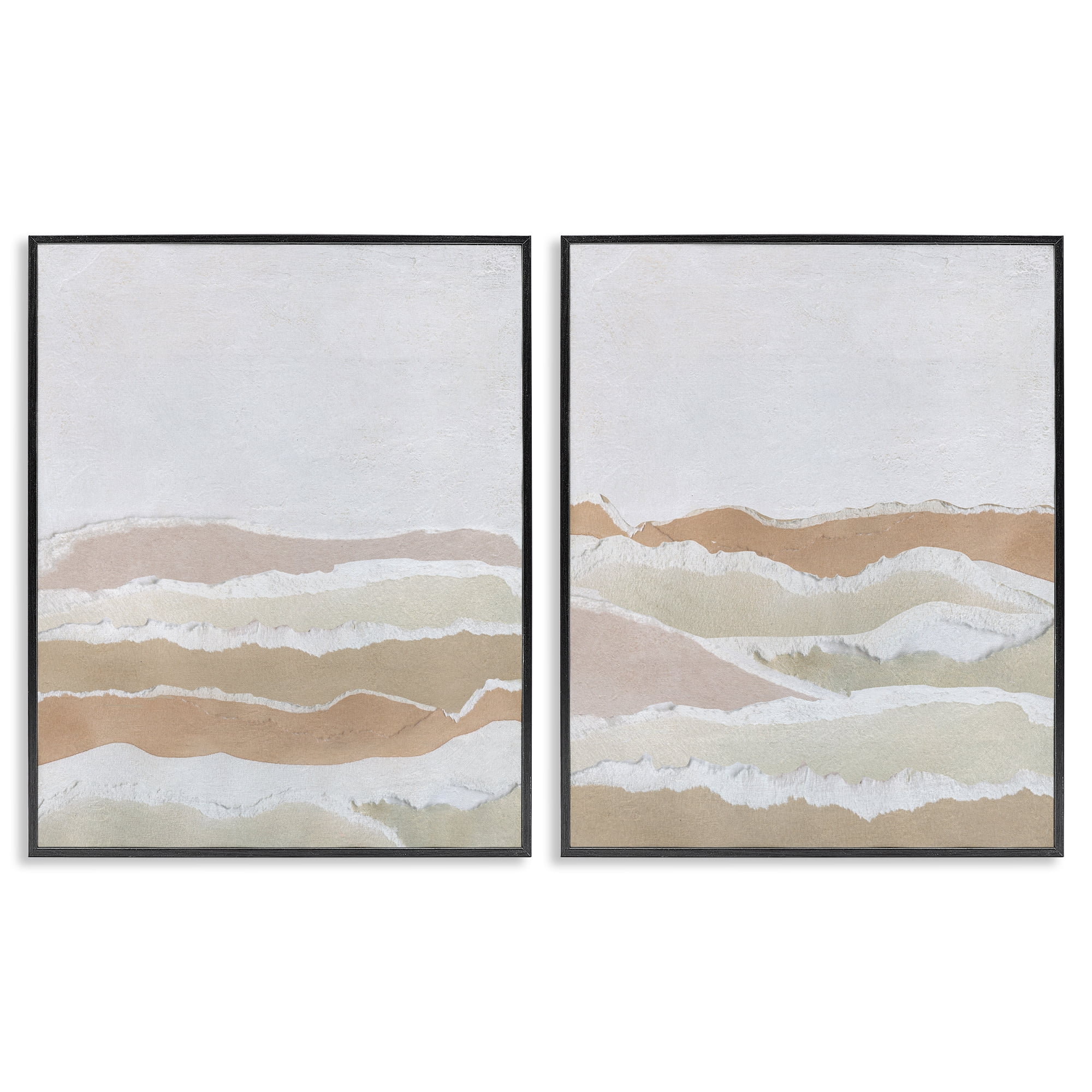 Stupell Industries Abstract Mountain Valley Abstract Painting Black Framed Art Print Wall Art, 11 x 14, Set of 2