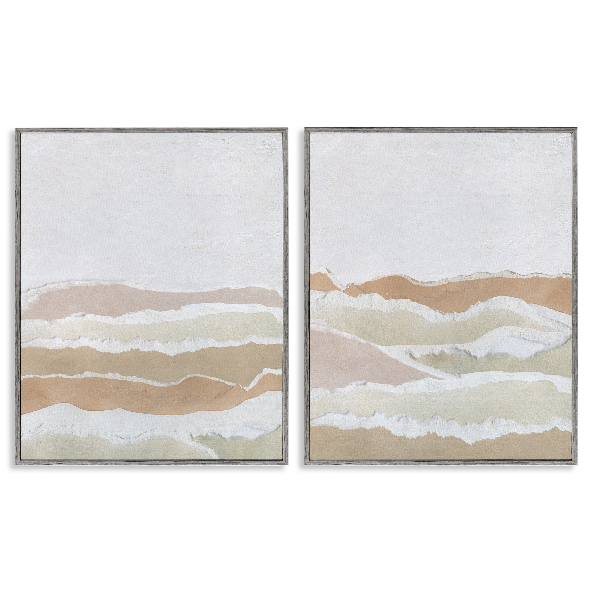 Stupell Industries Abstract Mountain Valley Abstract Painting Gray Framed Art Print Wall Art, 16 x 20, Set of 2