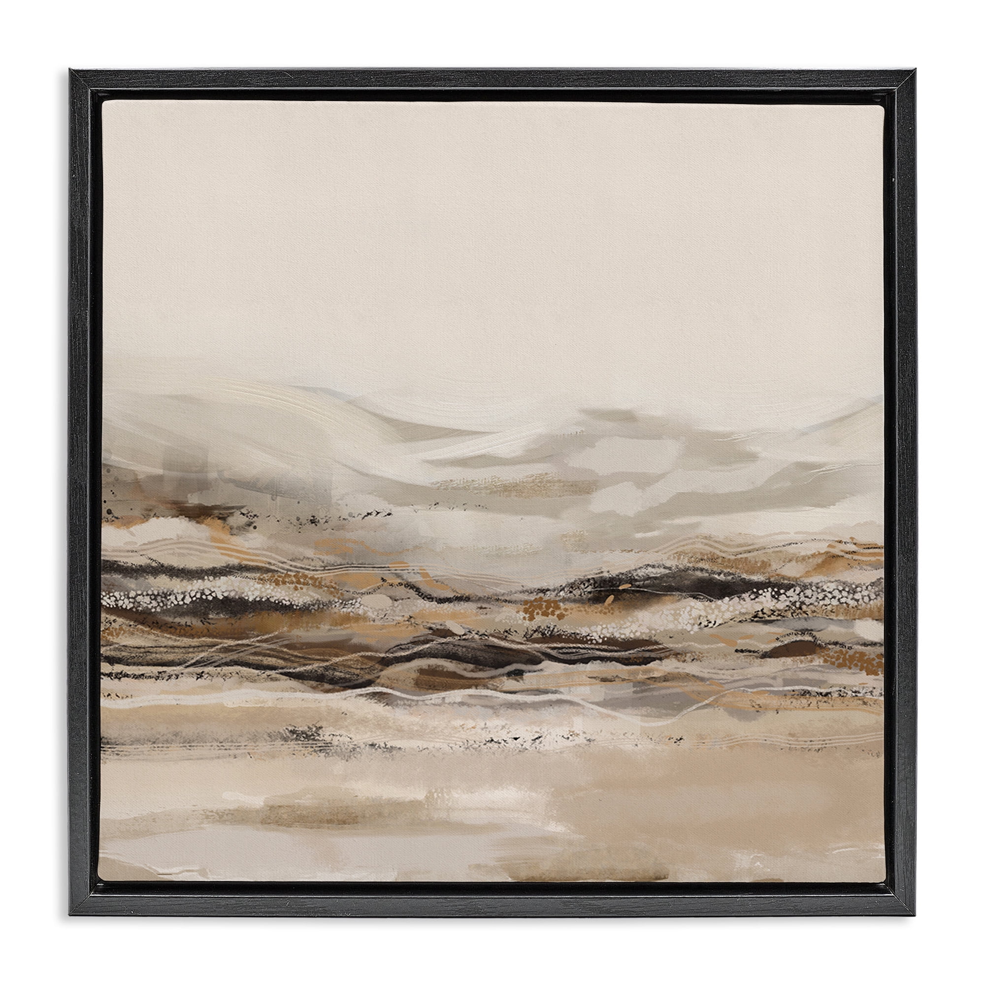 Stupell Industries Abstract Mountains Landscape Landscape Painting Black Floater Framed Canvas Art Print Wall Art, 18 x 18