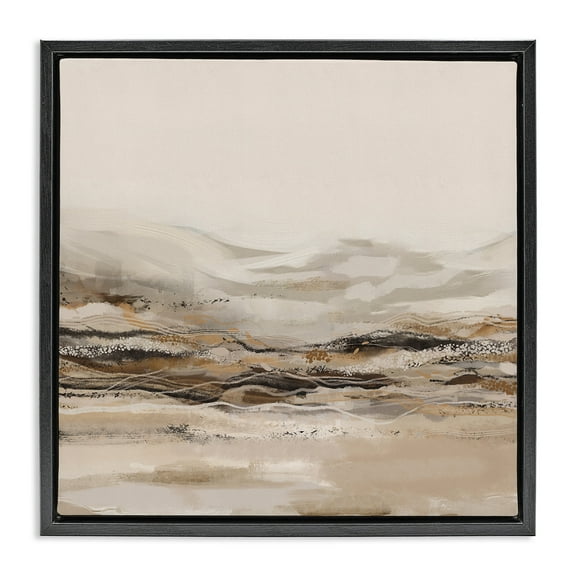 Stupell Industries Abstract Mountains Landscape Landscape Painting Black Floater Framed Canvas Art Print Wall Art, 18 x 18