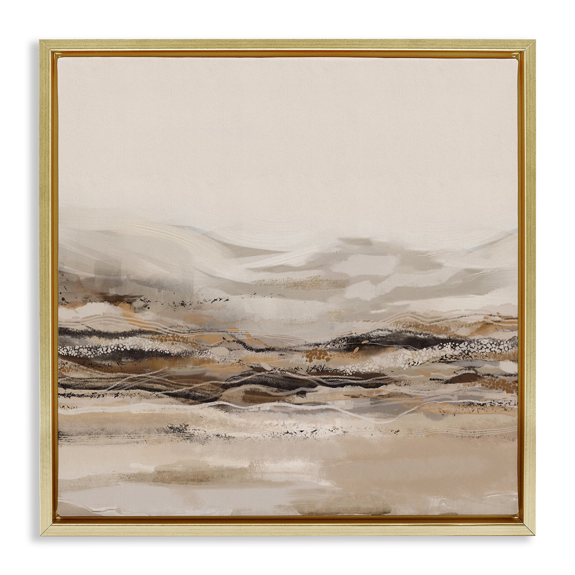 Stupell Industries Abstract Mountains Landscape Landscape Painting Gold Floater Framed Canvas Art Print Wall Art, 25 x 25