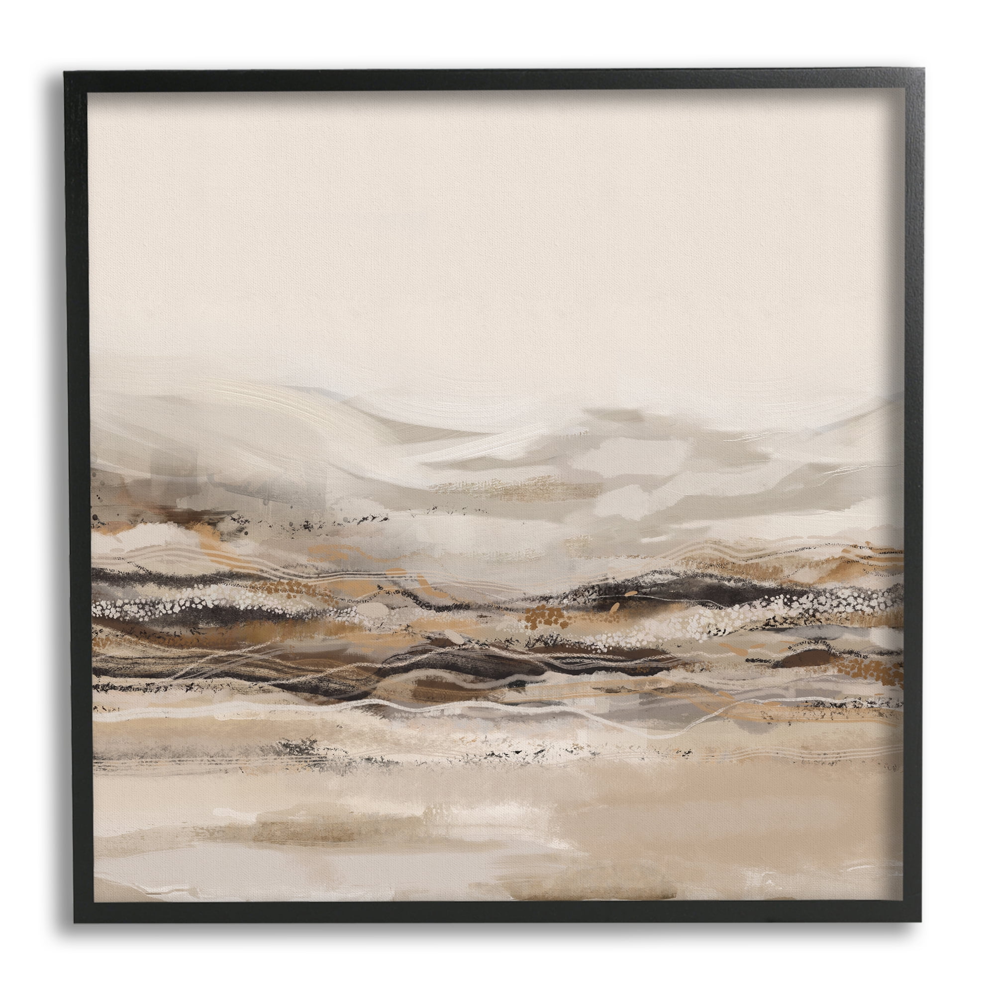 Stupell Industries Abstract Mountains Landscape Nature Painting Black Framed Art Print Wall Art, 24 x 24