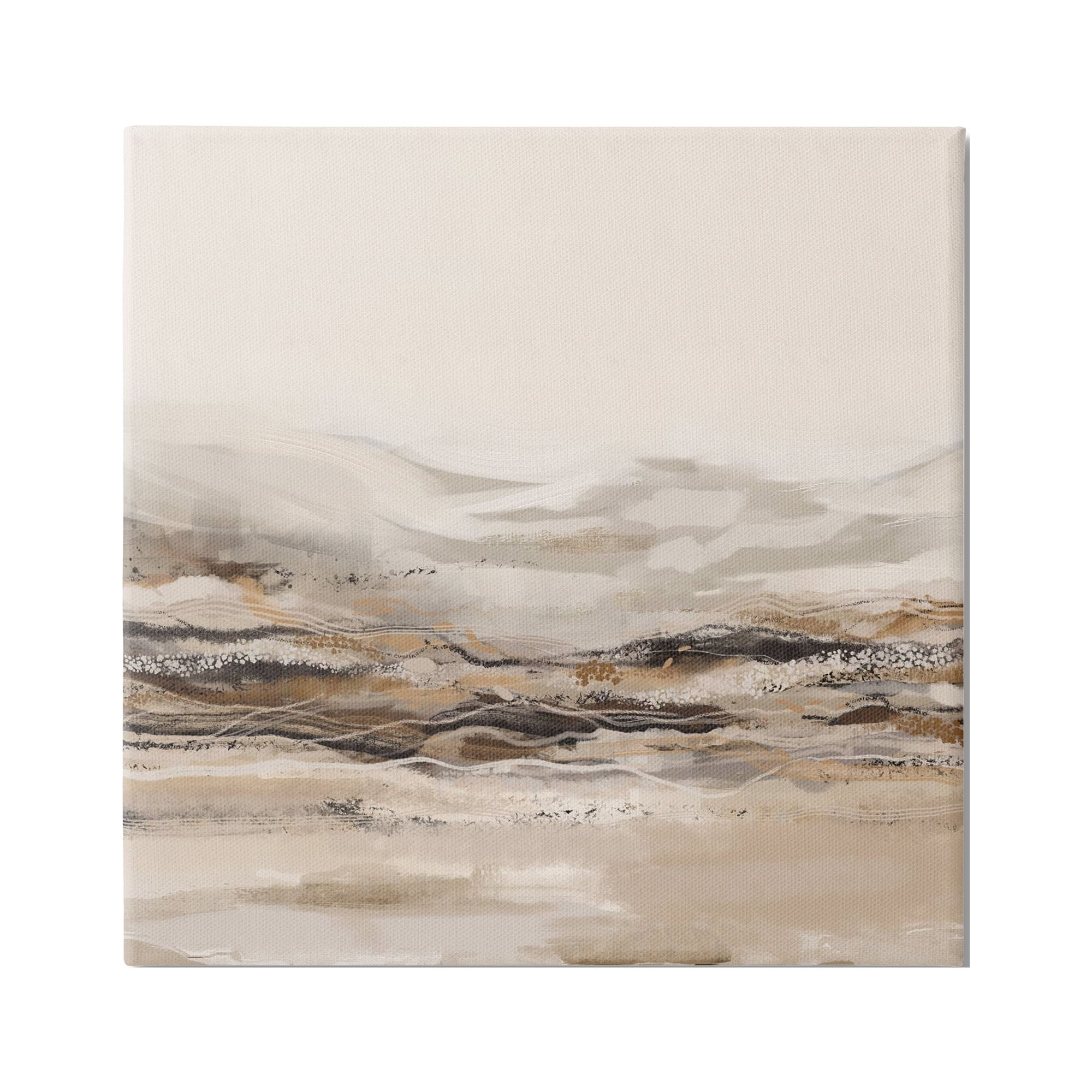 Abstract Mountains Landscape Beige and Brown Canvas Art, 24 x 24
