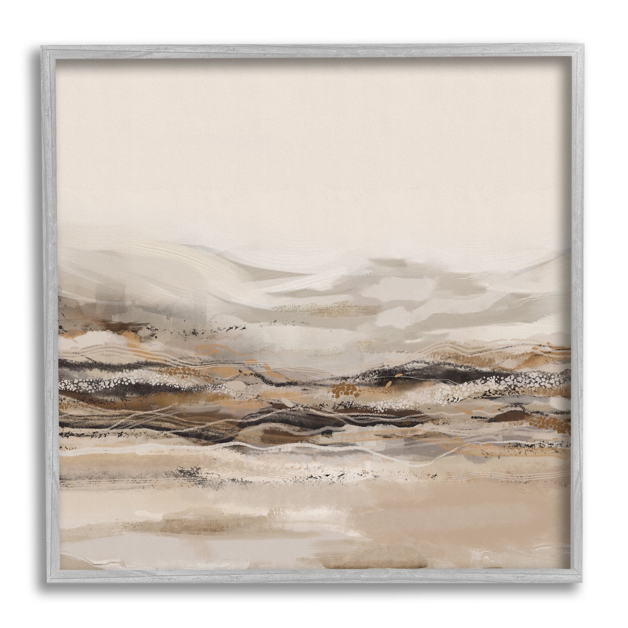 Stupell Industries Abstract Mountains Landscape Nature Painting Gray Framed Art Print Wall Art, 17 x 17