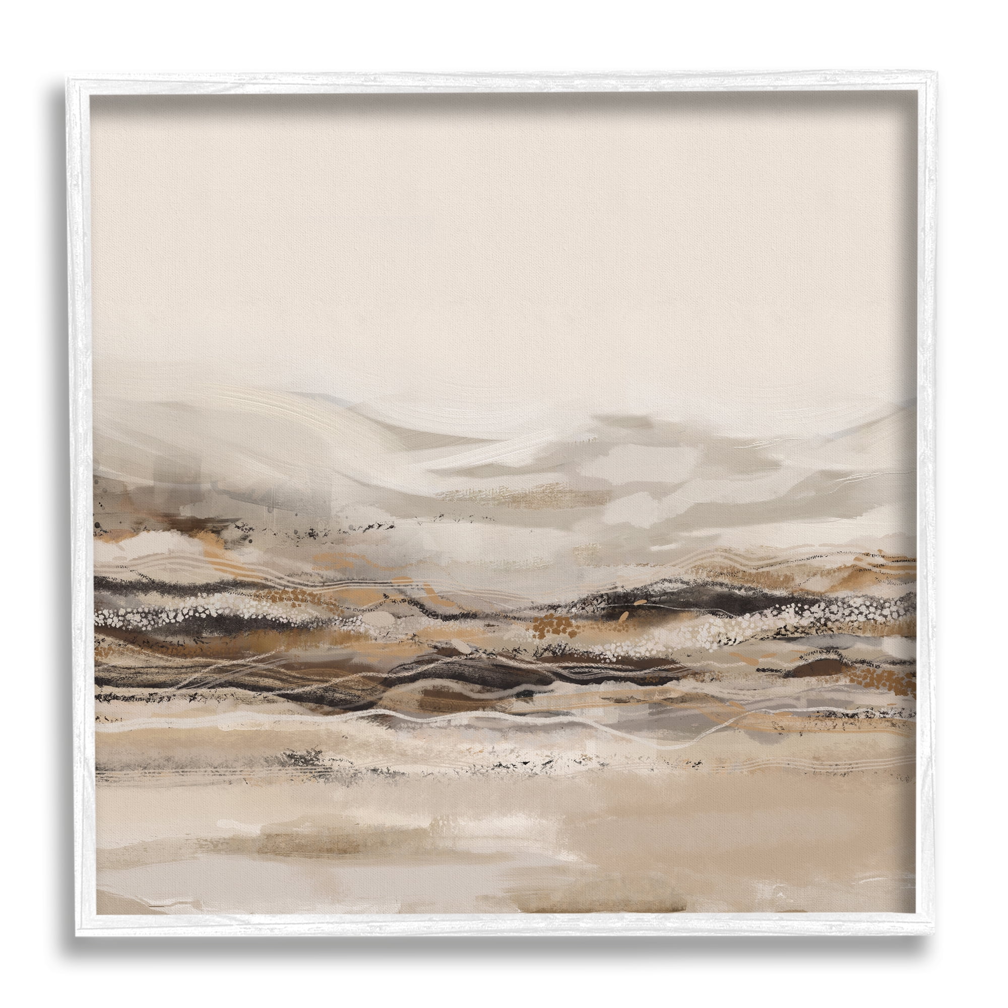 Stupell Industries Abstract Mountains Landscape Nature Painting White Framed Art Print Wall Art, 12 x 12