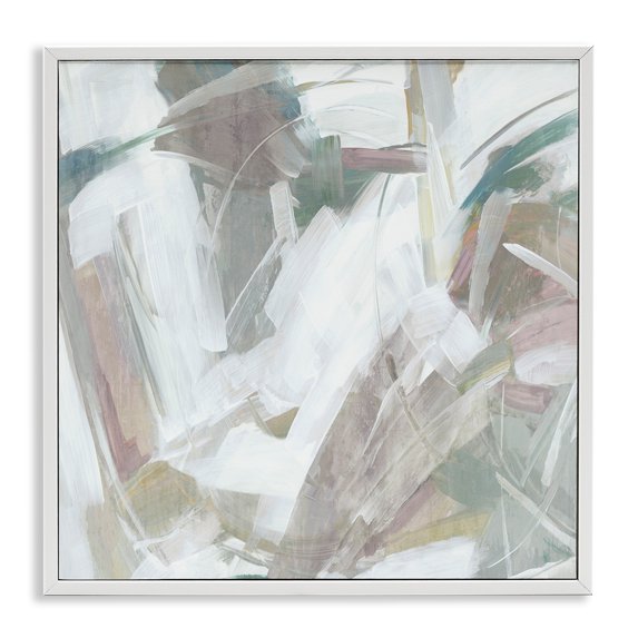 Stupell Industries Contemporary Abstract Muted Harmony White Framed Giclee Art, 17 x 17, by Hannah Dawson
