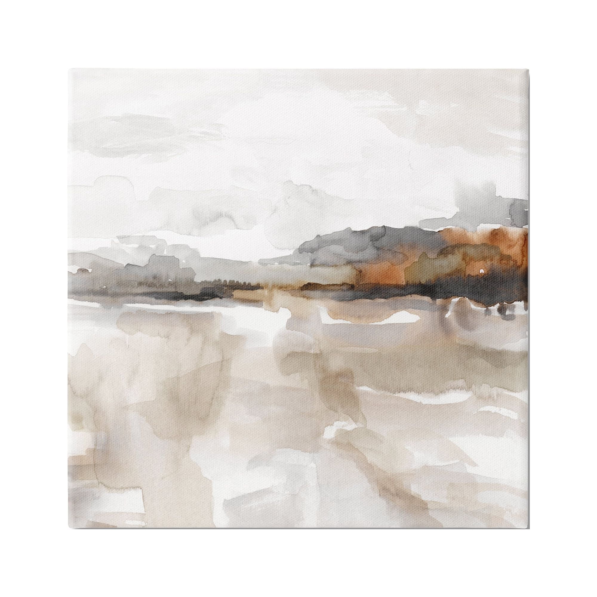Stupell Industries Abstract Muted Landscape Abstract Painting Gallery Wrapped Canvas Art Print Wall Art, 36 x 36