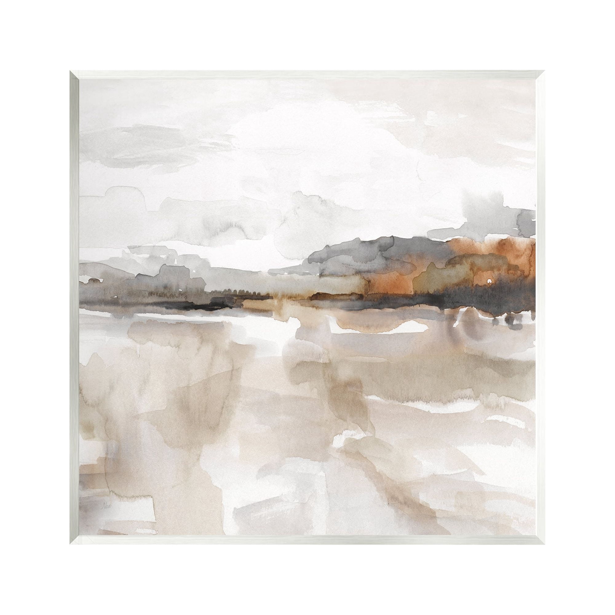 Stupell Industries Abstract Muted Landscape Abstract Painting Unframed Art Print Wall Art, 12 x 12
