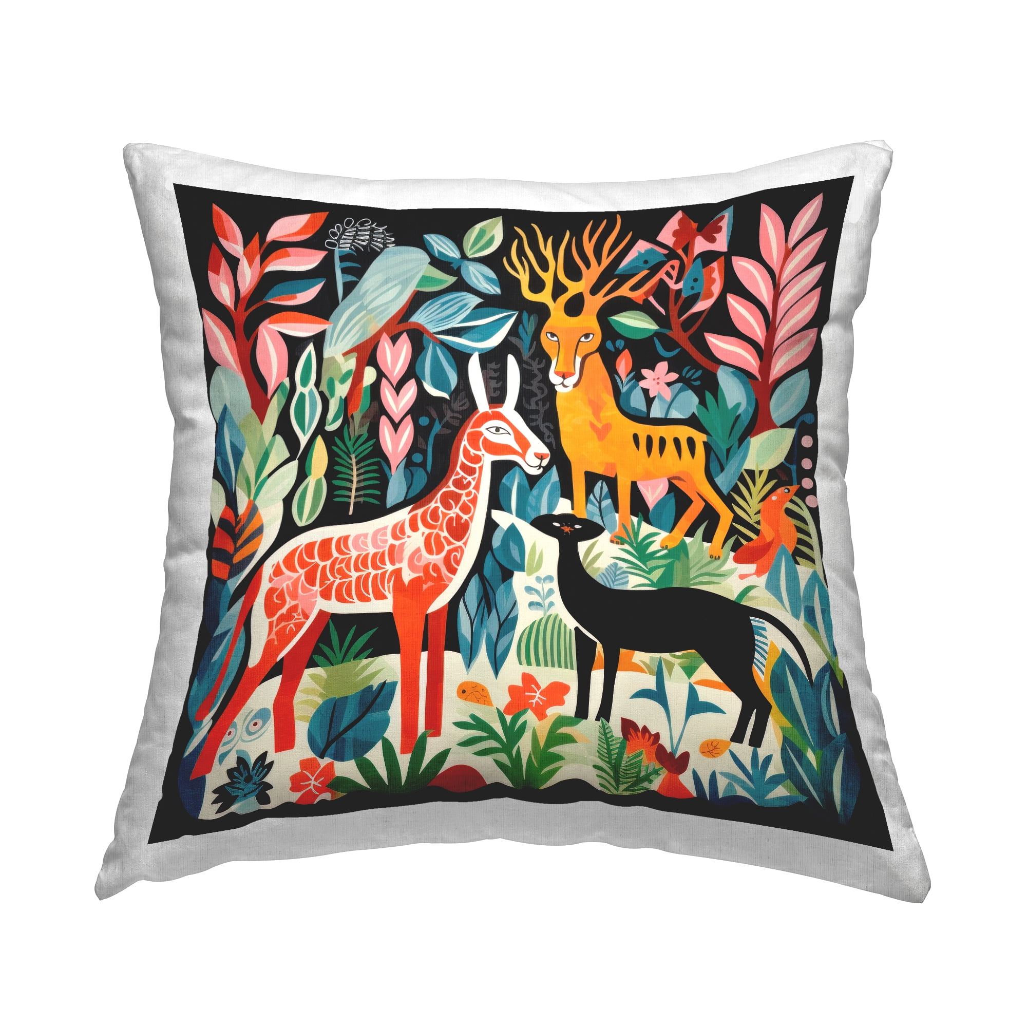 Stupell Industries Abstract Mythological Creatures Decorative Printed Throw Pillow, 18 x 18