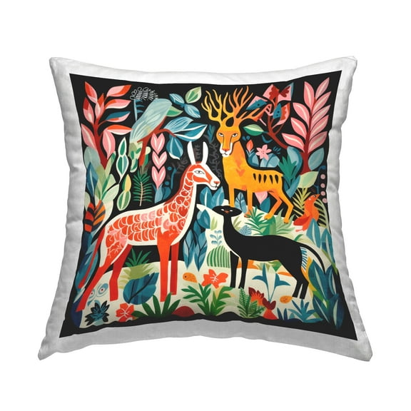 Stupell Industries Abstract Mythological Creatures Decorative Printed Throw Pillow, 18 x 18