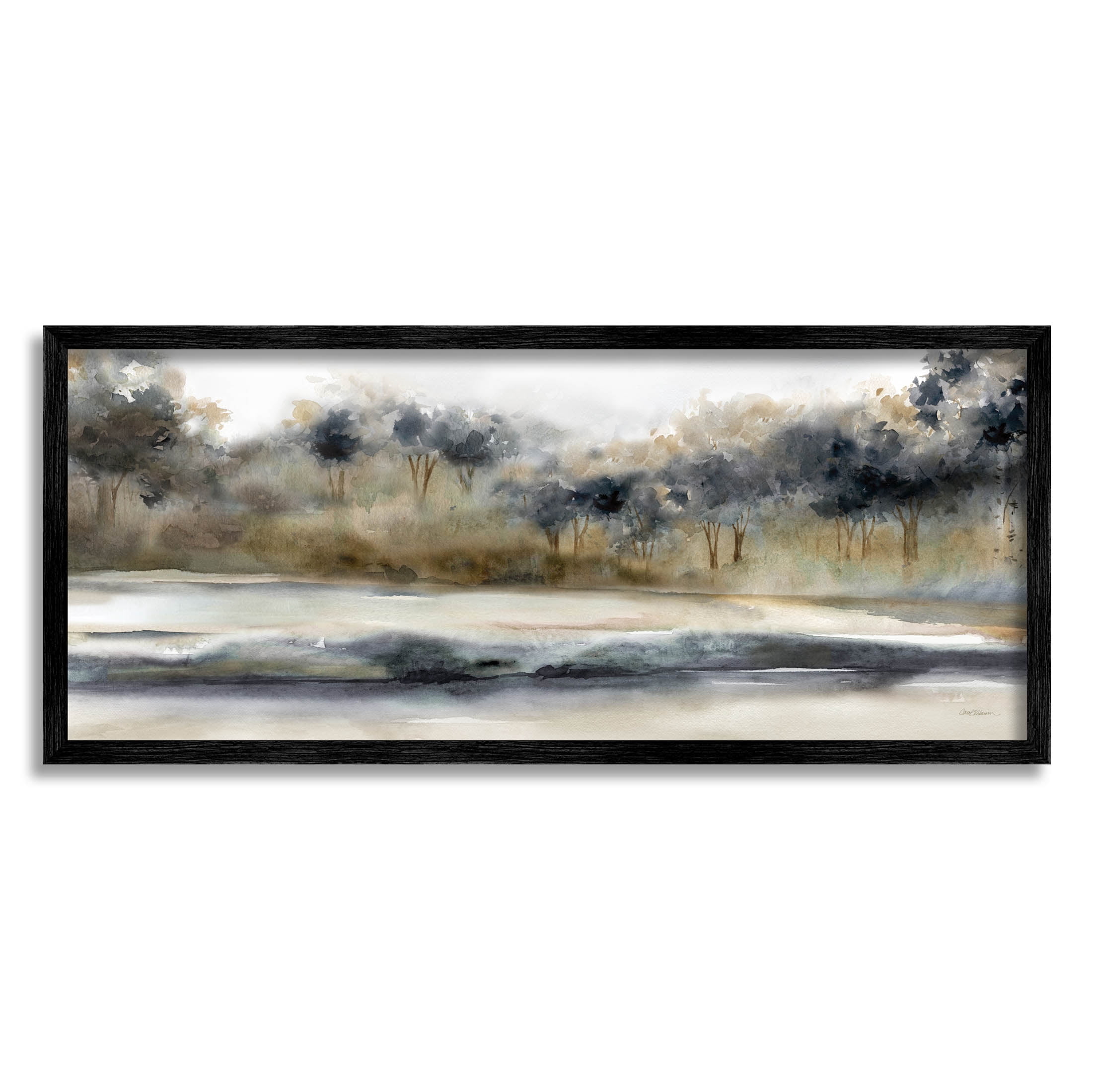 Stupell Industries Abstract Nature Grove Scenery Painting Black Framed Art Print Wall Art, Design by Carol Robinson