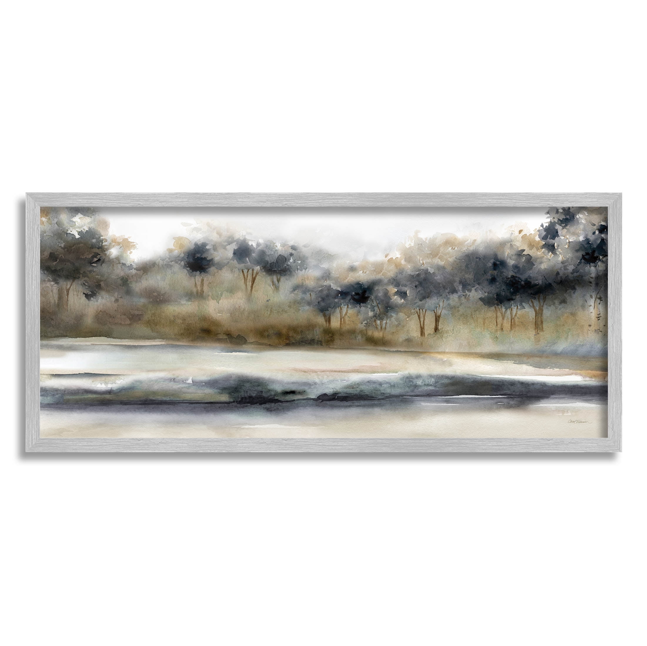 Stupell Industries Abstract Nature Grove Scenery Painting Gray Framed Art Print Wall Art, Design by Carol Robinson