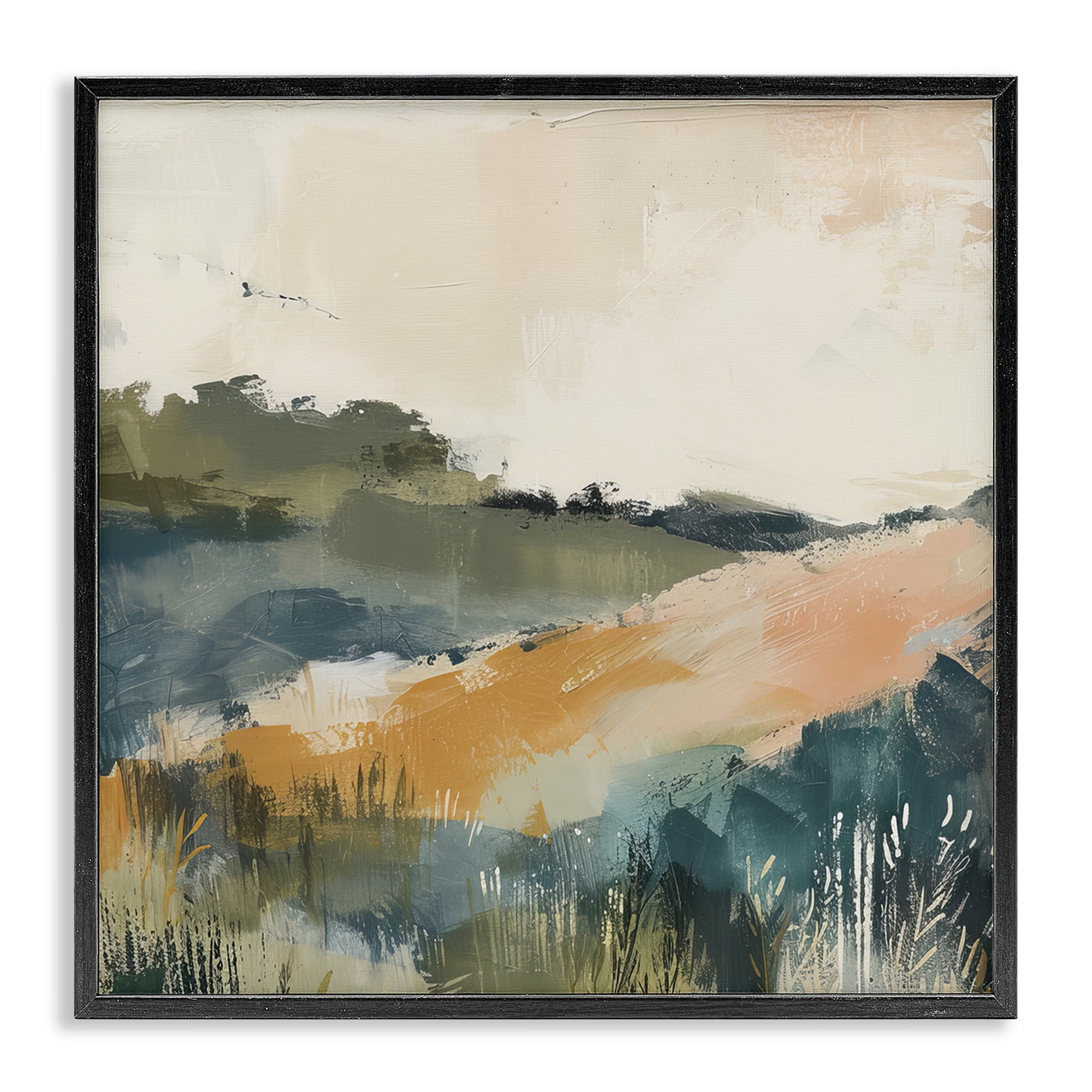 Stupell Industries Abstract Nature Hills Landscape & Nature Painting Black Framed Art Print Wall Art, 17 x 17