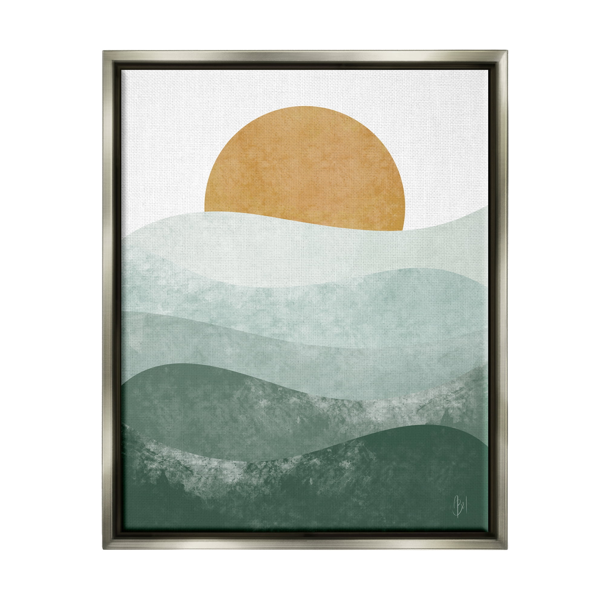 Stupell Industries Abstract Nature Ocean Horizon Landscape Painting Gray Floater Framed Art Print Wall Art