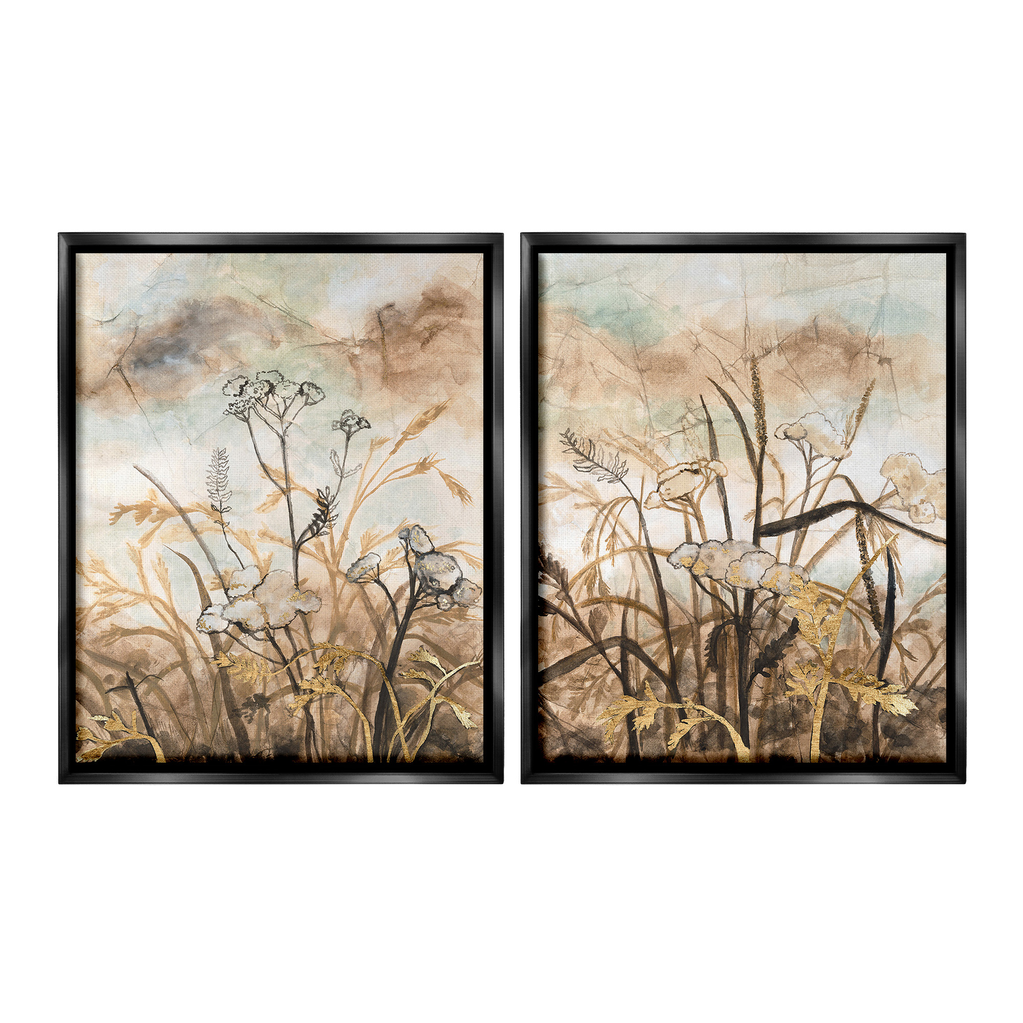 Stupell Industries Abstract Nature Outlines Landscape Painting Black