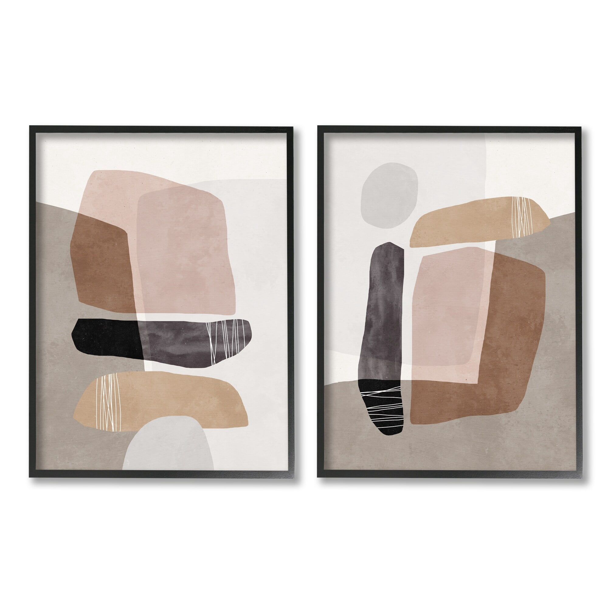 Stupell Industries Abstract Nature Rock Balancing Transparent Collage ,16 x 20, Design by Nina Blue