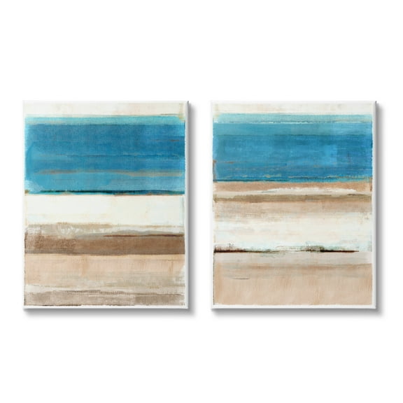 Stupell Industries Abstract Nautical Abstraction Abstract Painting Gallery Wrapped Canvas Art Print Wall Art, 16 x 20, Set of 2