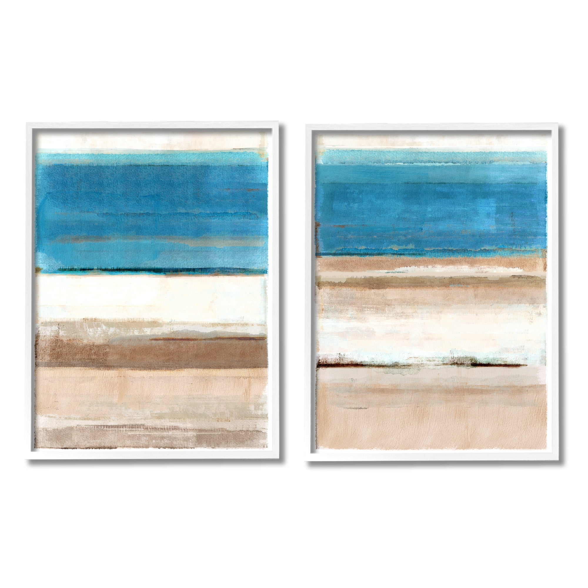 Stupell Industries Abstract Nautical Abstraction Abstract Painting White Framed Art Print Wall Art, 16 x 20