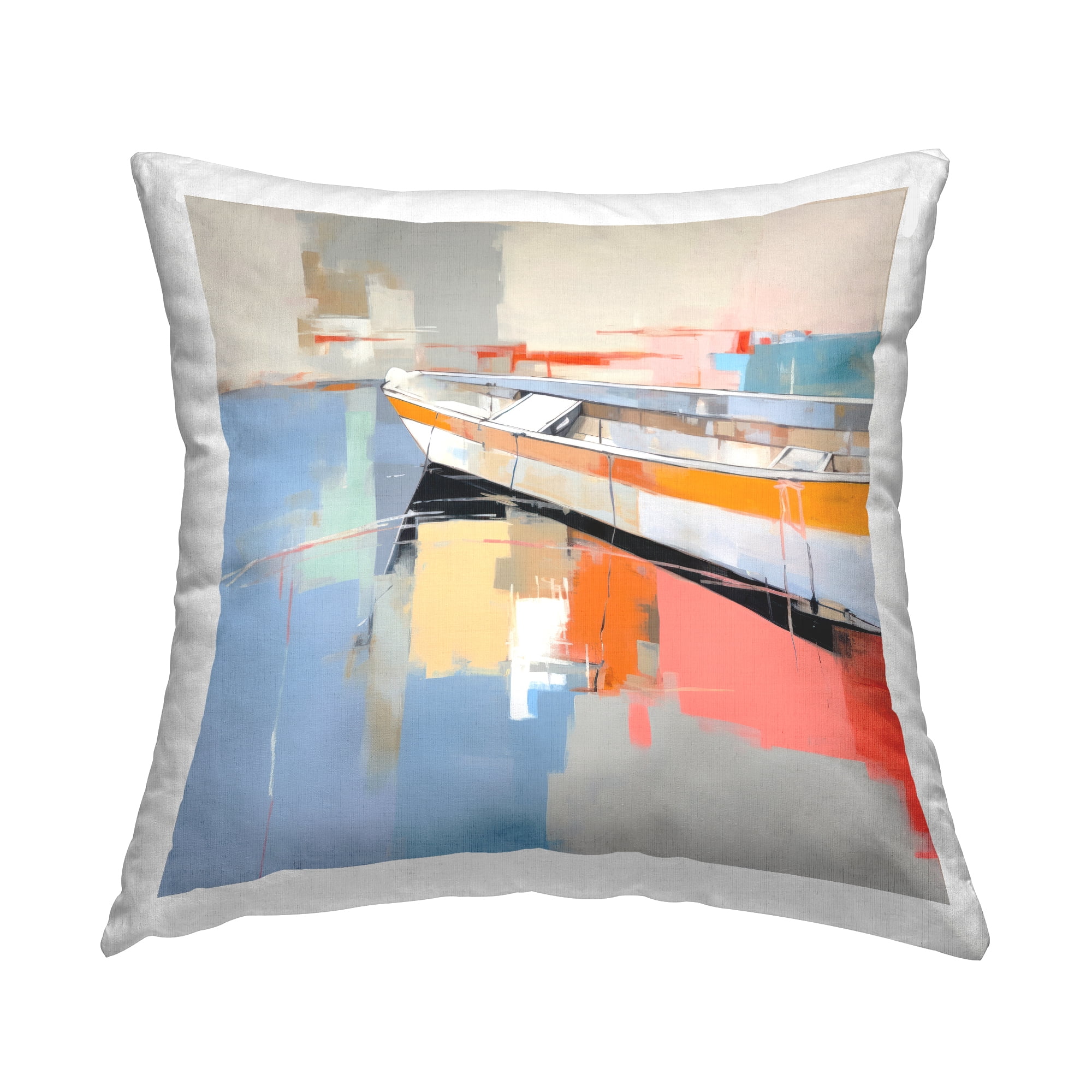 Stupell Industries Abstract Nautical Boat Decorative Printed Throw Pillow, 18 x 18