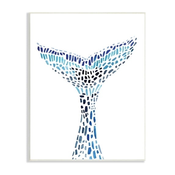 Stupell Industries Abstract Nautical Fin Blue Geometric Block Pattern, 10 x 15, Designed by Annie Warren