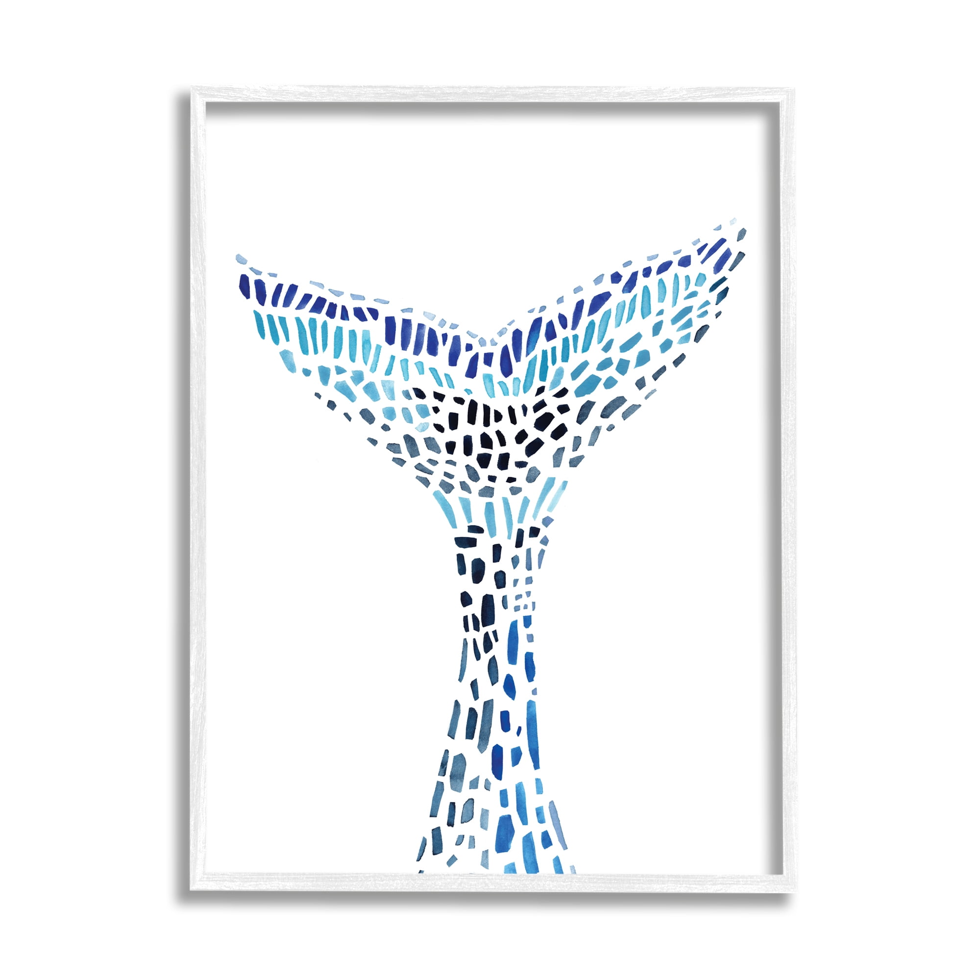 Stupell Industries Abstract Nautical Fin Blue Geometric Block Pattern, 11 x 14, Designed by Annie Warren