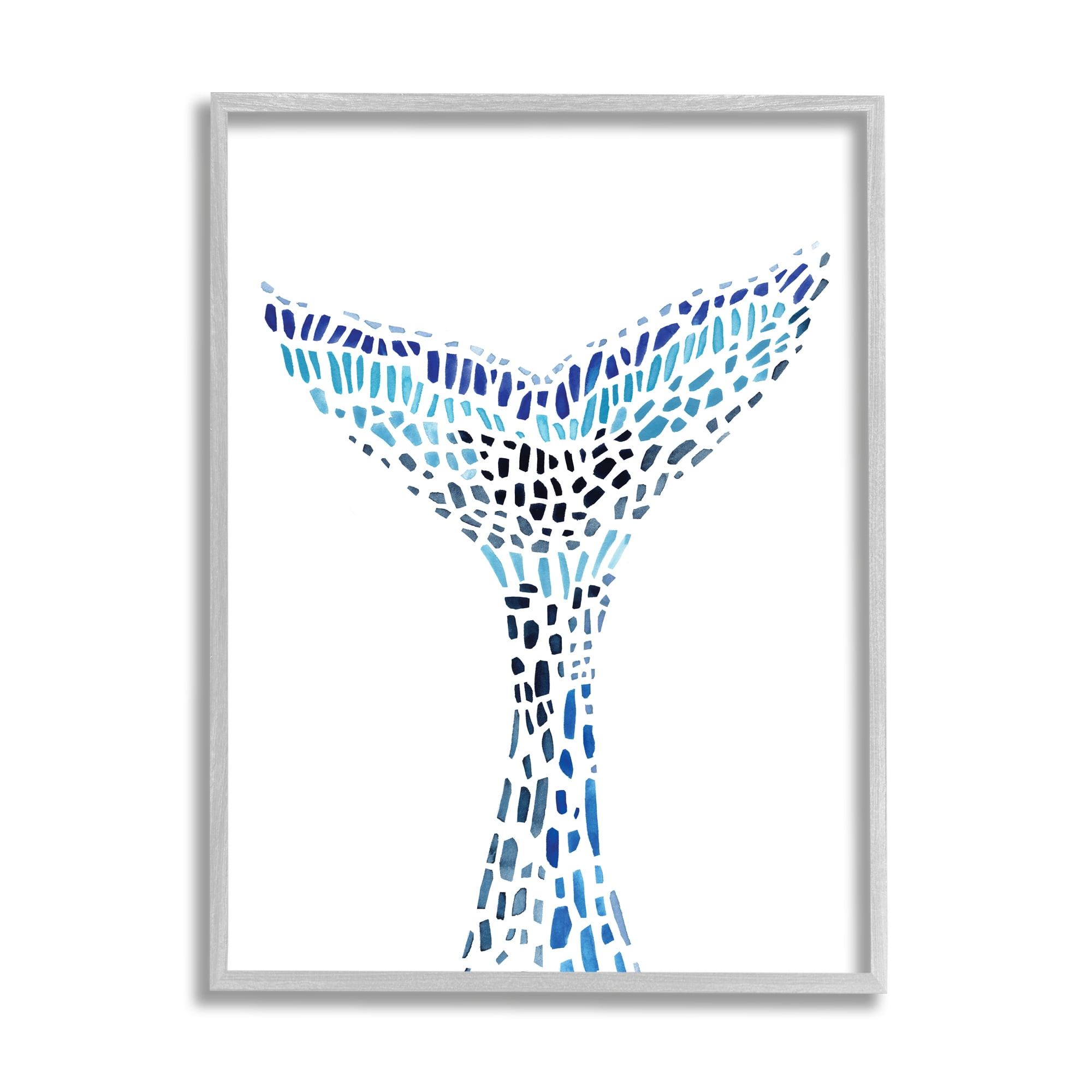 Stupell Industries Abstract Nautical Fin Blue Geometric Block Pattern, 11 x 14, Designed by Annie Warren