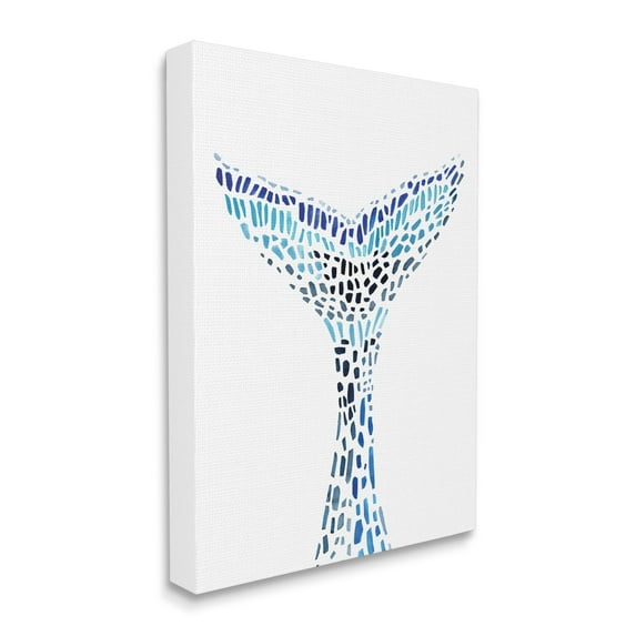 Stupell Industries Abstract Nautical Fin Blue Geometric Block Pattern, 16 x 20, Designed by Annie Warren