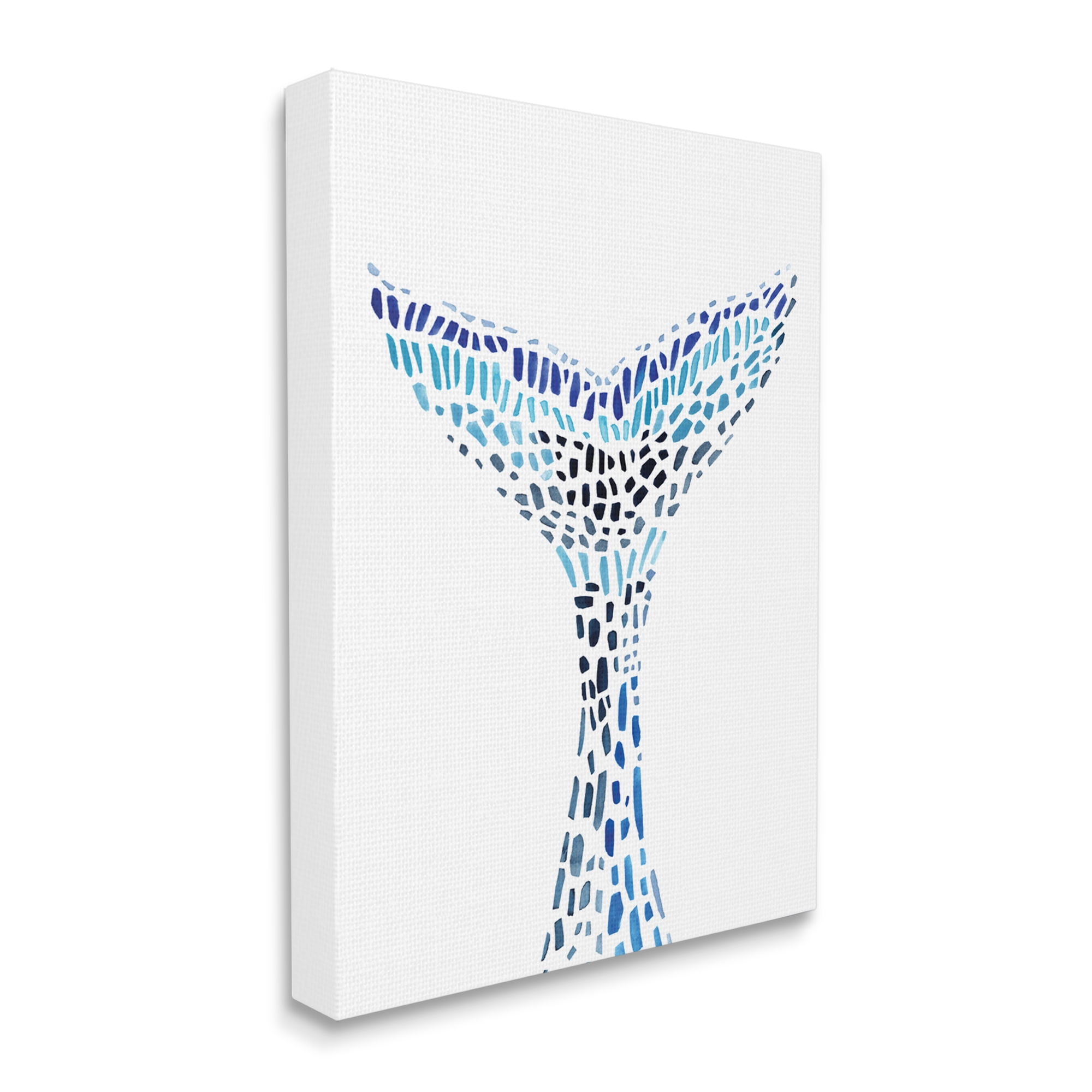Stupell Industries Abstract Nautical Fin Blue Geometric Block Pattern, 24 x 30, Designed by Annie Warren