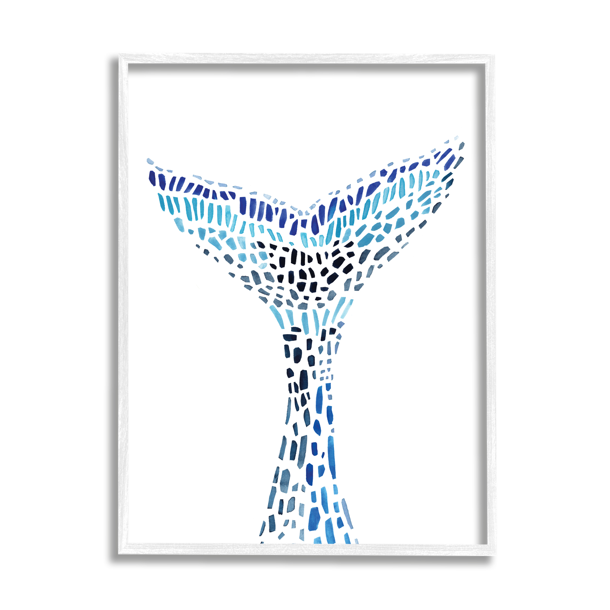 Stupell Industries Abstract Nautical Fin Blue Geometric Block Pattern, 24 x 30, Designed by Annie Warren