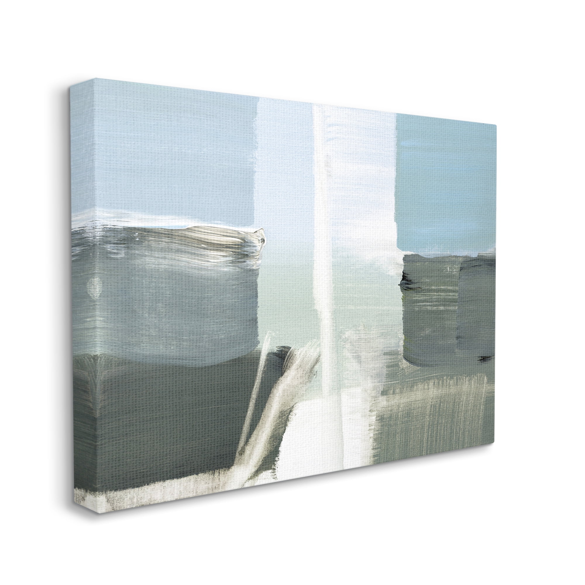 Stupell Industries Abstract Nautical Inspired Split Blue White Landscape,30 x 40,Designed by Stephane Villafane