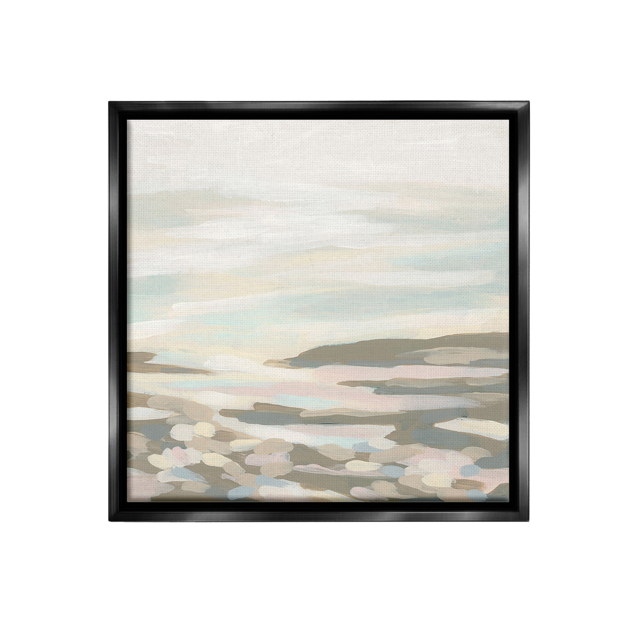 Stupell Industries Abstract Nautical Landscape Landscape Painting Black Floater Framed Canvas Art Print Wall Art, 18 x 18