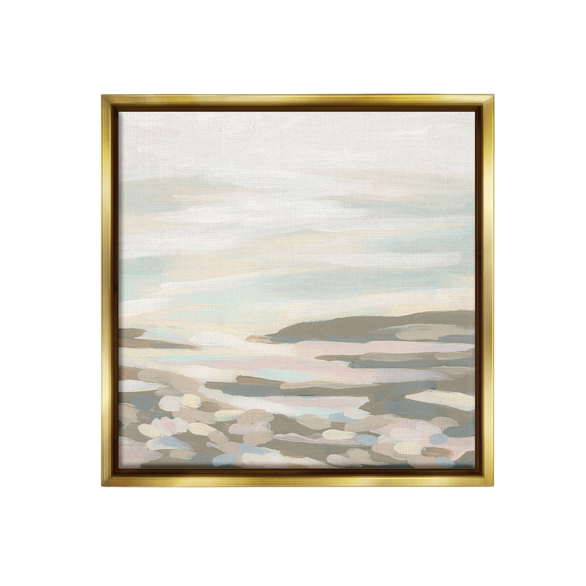 Stupell Industries Abstract Nautical Landscape Landscape Painting Gold Floater Framed Canvas Art Print Wall Art, 18 x 18