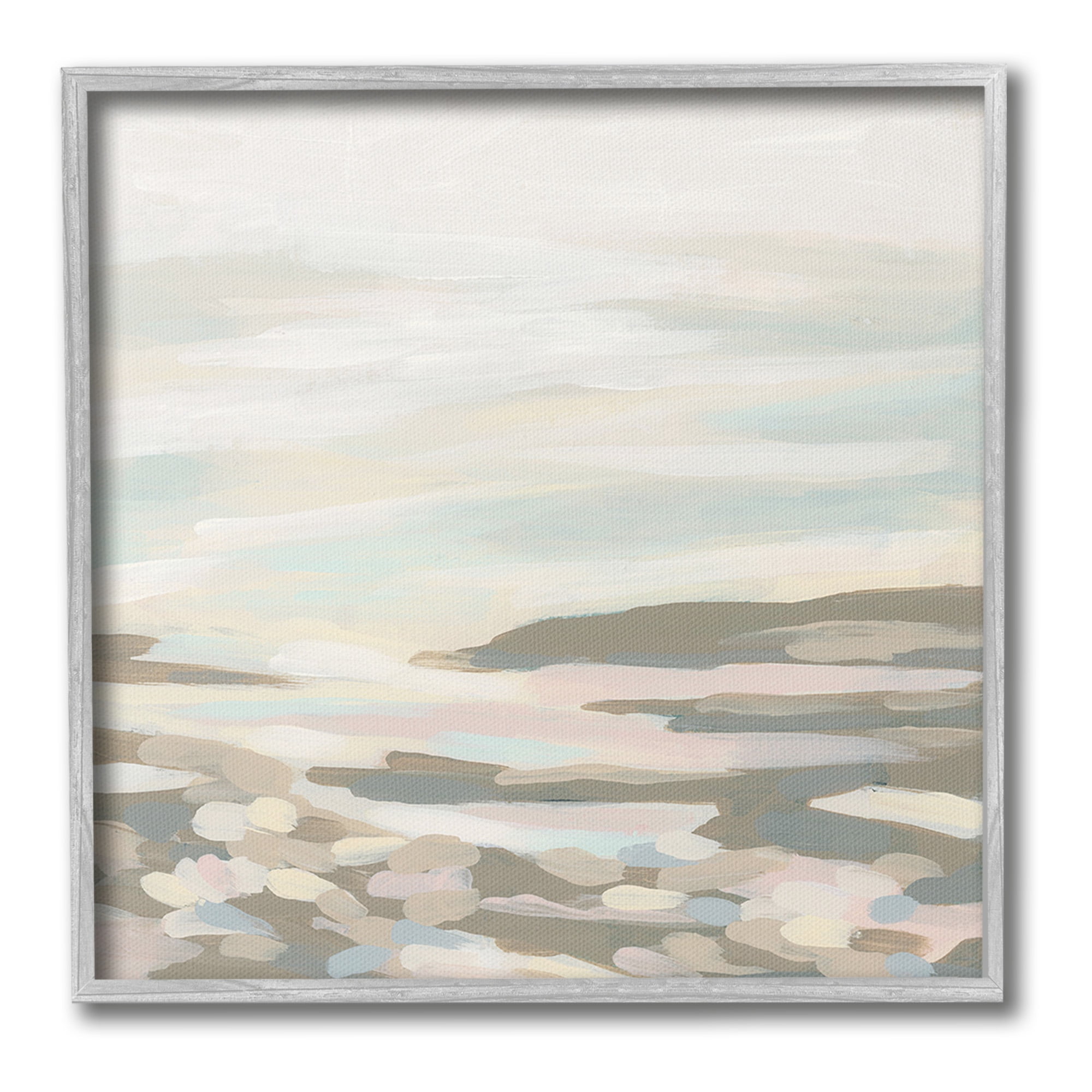 Stupell Industries Abstract Nautical Landscape Landscape Painting Gray Framed Art Print Wall Art, 12 x 12