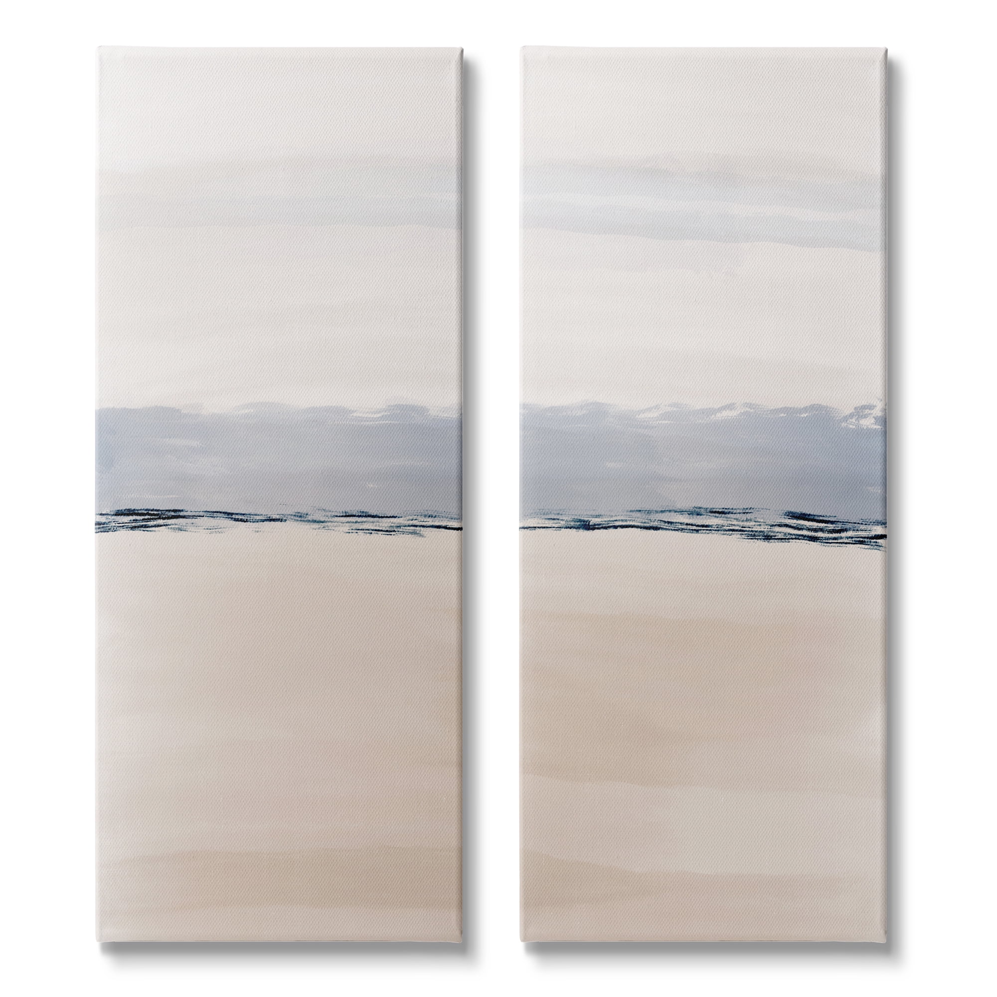 Stupell Industries Abstract Nautical Shoreline Landscape Blue Beige Horizon, 10 x 24, Design by Emily Navas