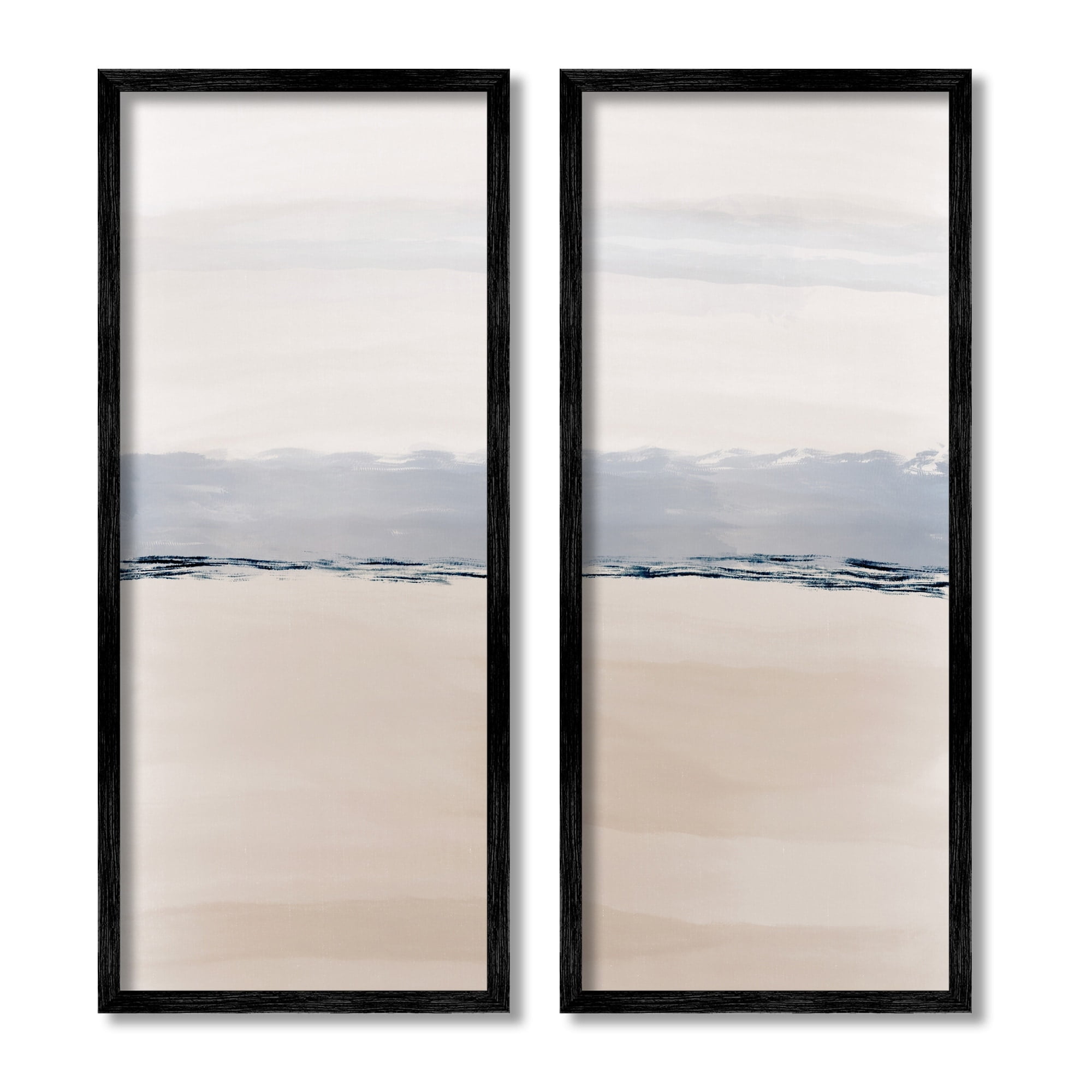 Stupell Industries Abstract Nautical Shoreline Landscape Blue Beige Horizon, 10 x 24, Design by Emily Navas