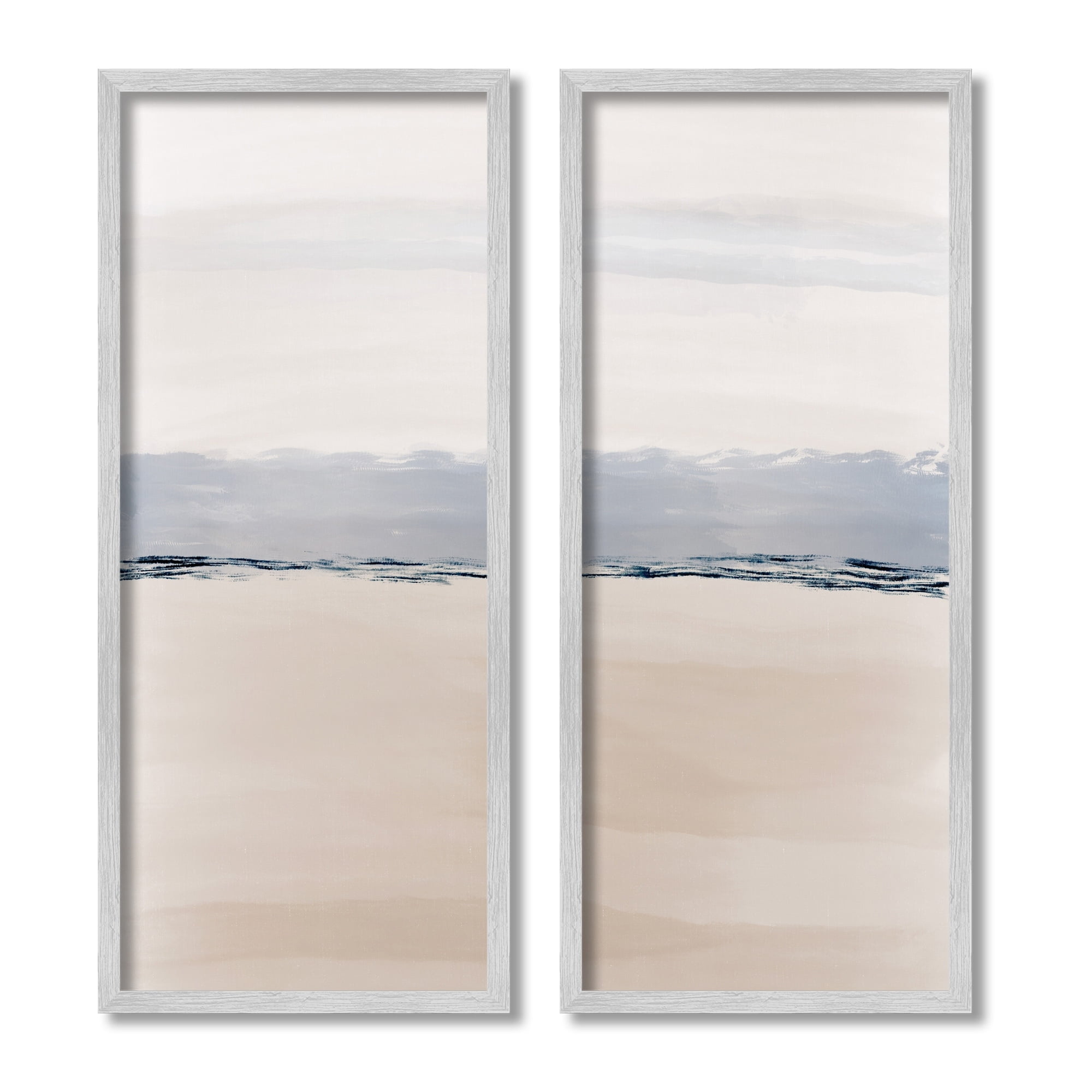Stupell Industries Abstract Nautical Shoreline Landscape Blue Beige Horizon, 10 x 24, Design by Emily Navas