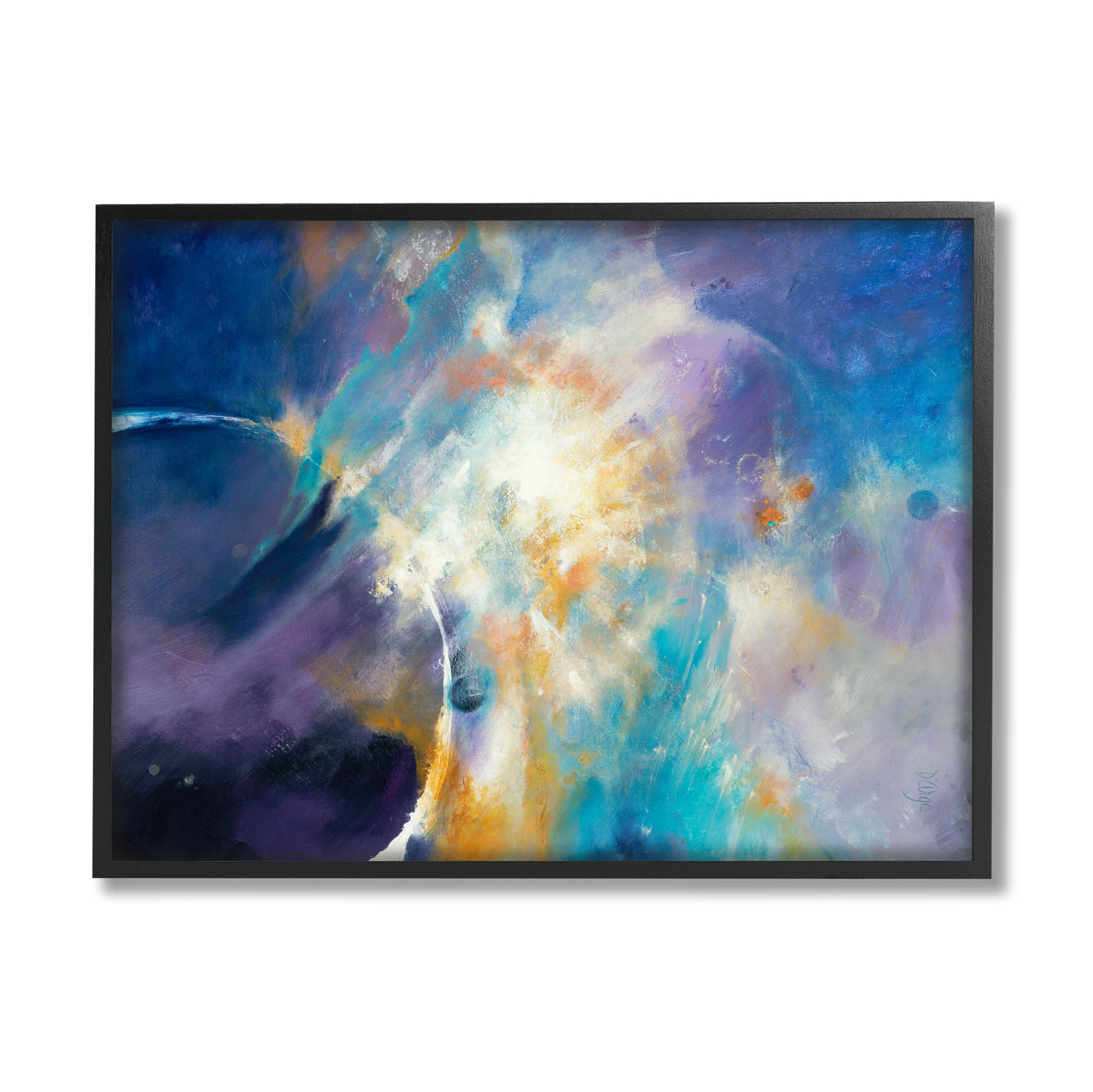 Stupell Industries Abstract Nebula Sky Scene Graphic Art Black Framed Art Print Wall Art, Design by Dina D'Argo