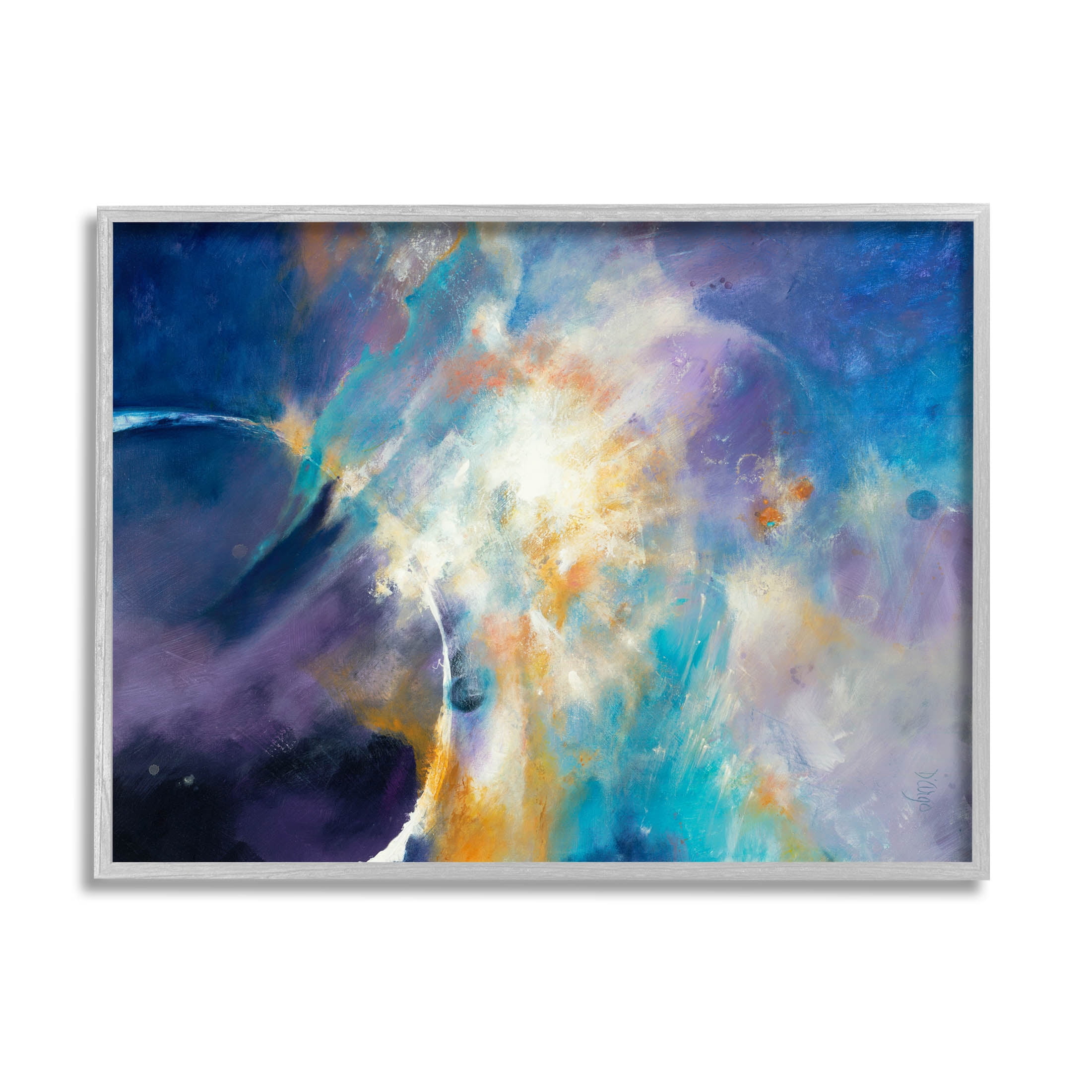 Stupell Industries Abstract Nebula Sky Scene Graphic Art Gray Framed Art Print Wall Art, Design by Dina D'Argo