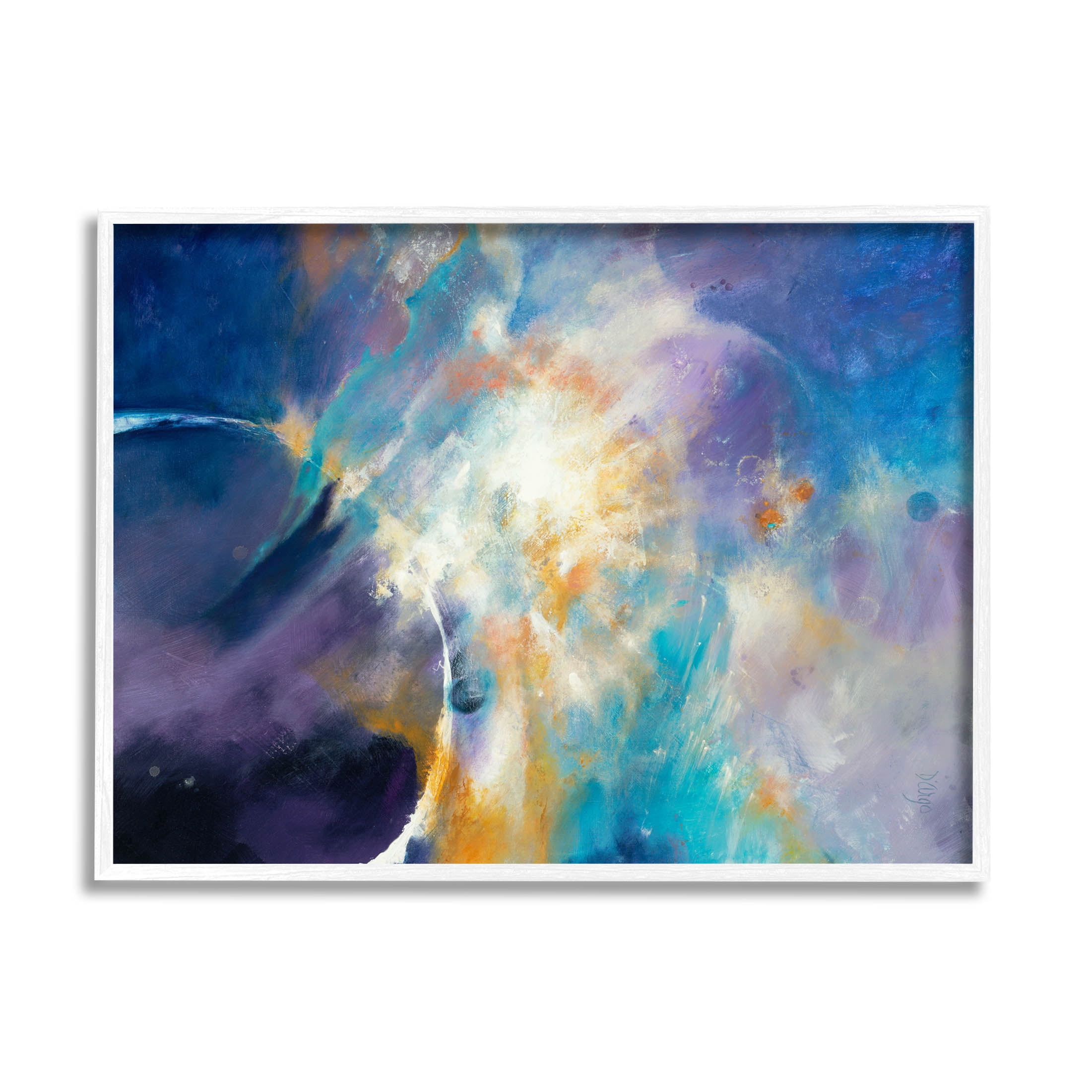 Stupell Industries Abstract Nebula Sky Scene Graphic Art White Framed Art Print Wall Art, Design by Dina D'Argo