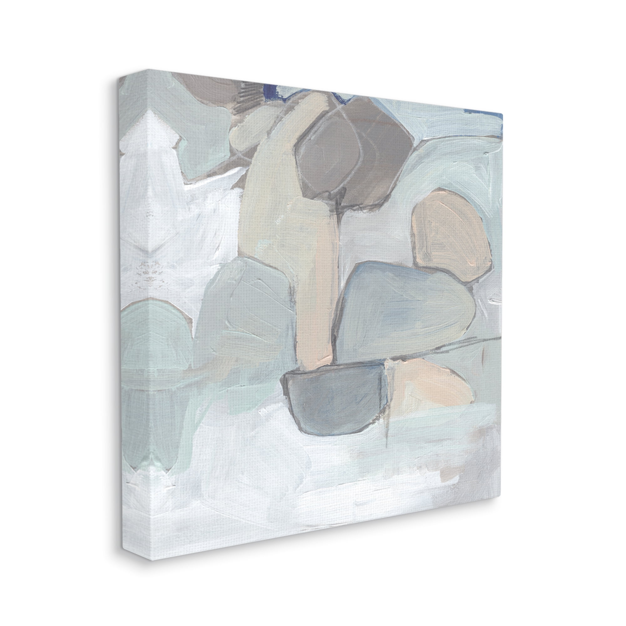 Stupell Industries Abstract Neutral Geometric Shapes Round Rock Landscape, 24 x 24, Designed by Jennifer Paxton Parker