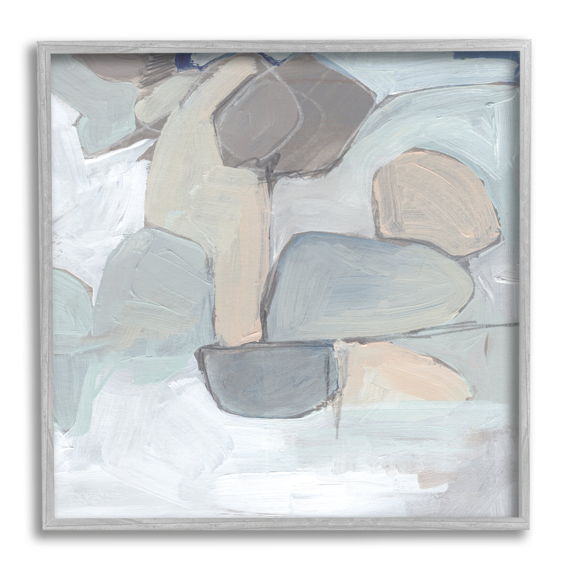 Stupell Industries Abstract Neutral Geometric Shapes Round Rock Landscape, 24 x 24, Designed by Jennifer Paxton Parker
