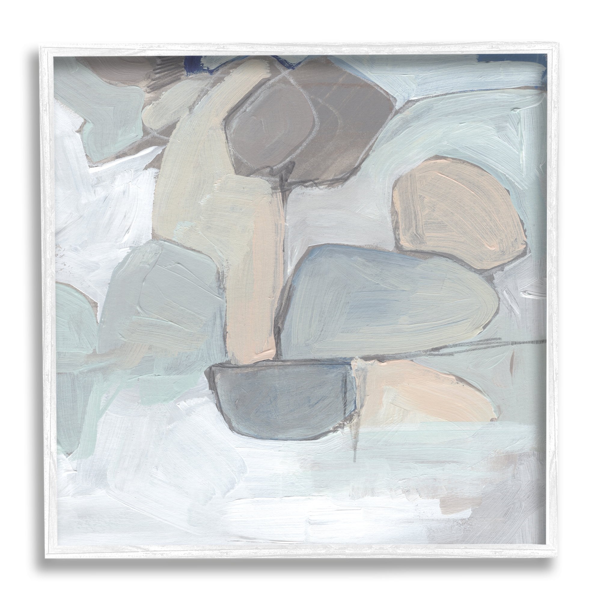 Stupell Industries Abstract Neutral Geometric Shapes Round Rock Landscape, 24 x 24, Designed by Jennifer Paxton Parker